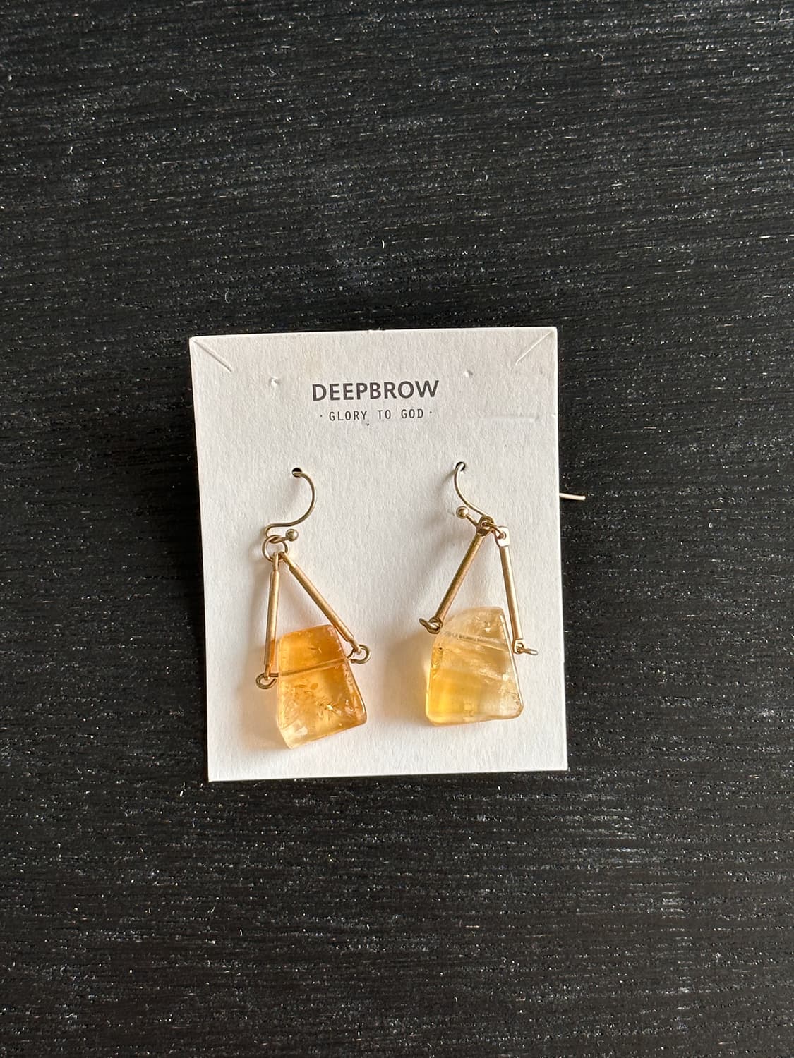 DEEPBROW 딥브로우 옐로우 원석 드롭 이어링 상품이미지1