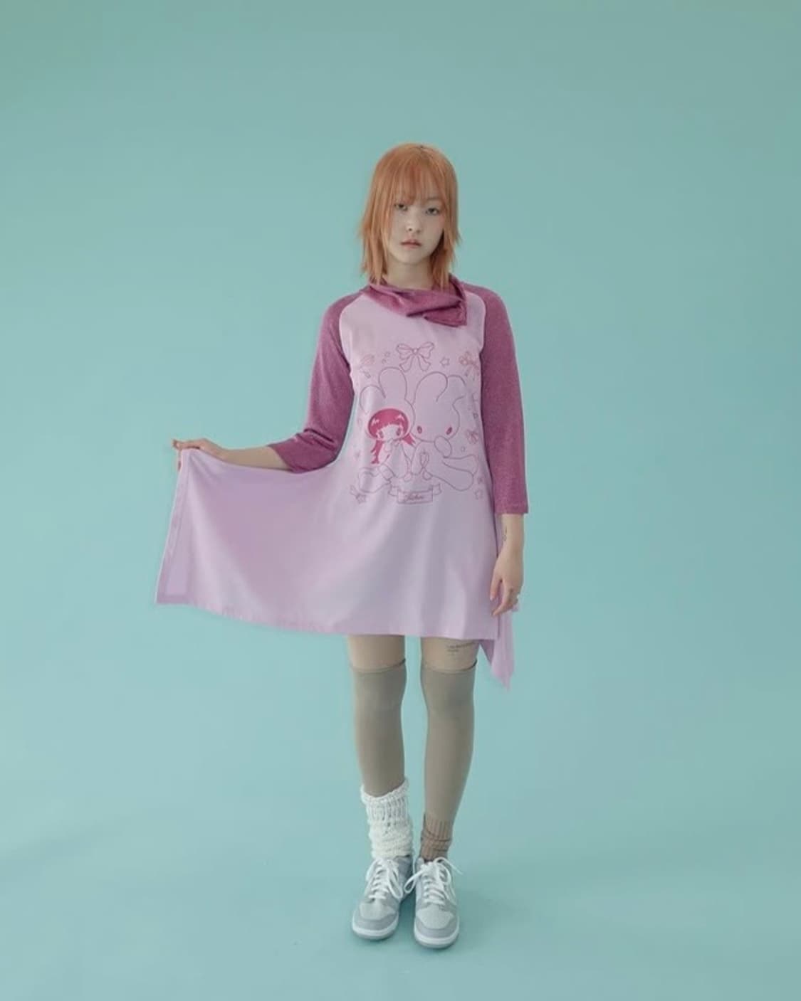 JiCHOI 24ss 플레어 레글런 티셔츠 원피스 상품이미지1