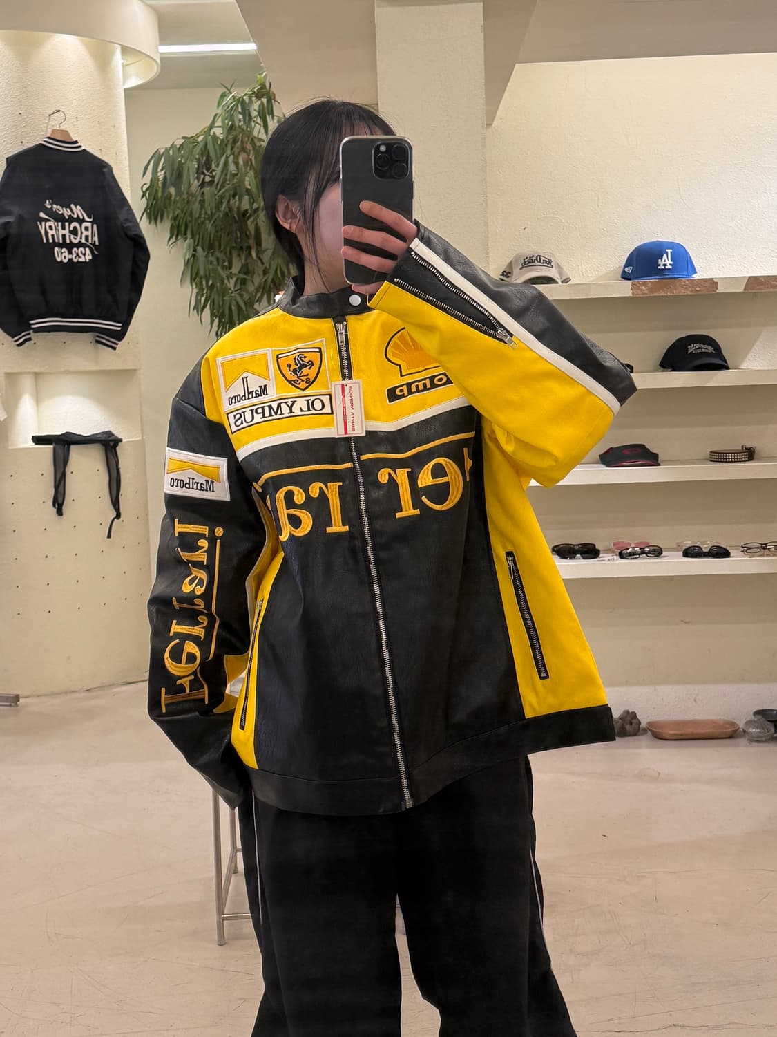 빈티지 페라리 레이싱 패치 레더 자켓 U400 상품이미지1