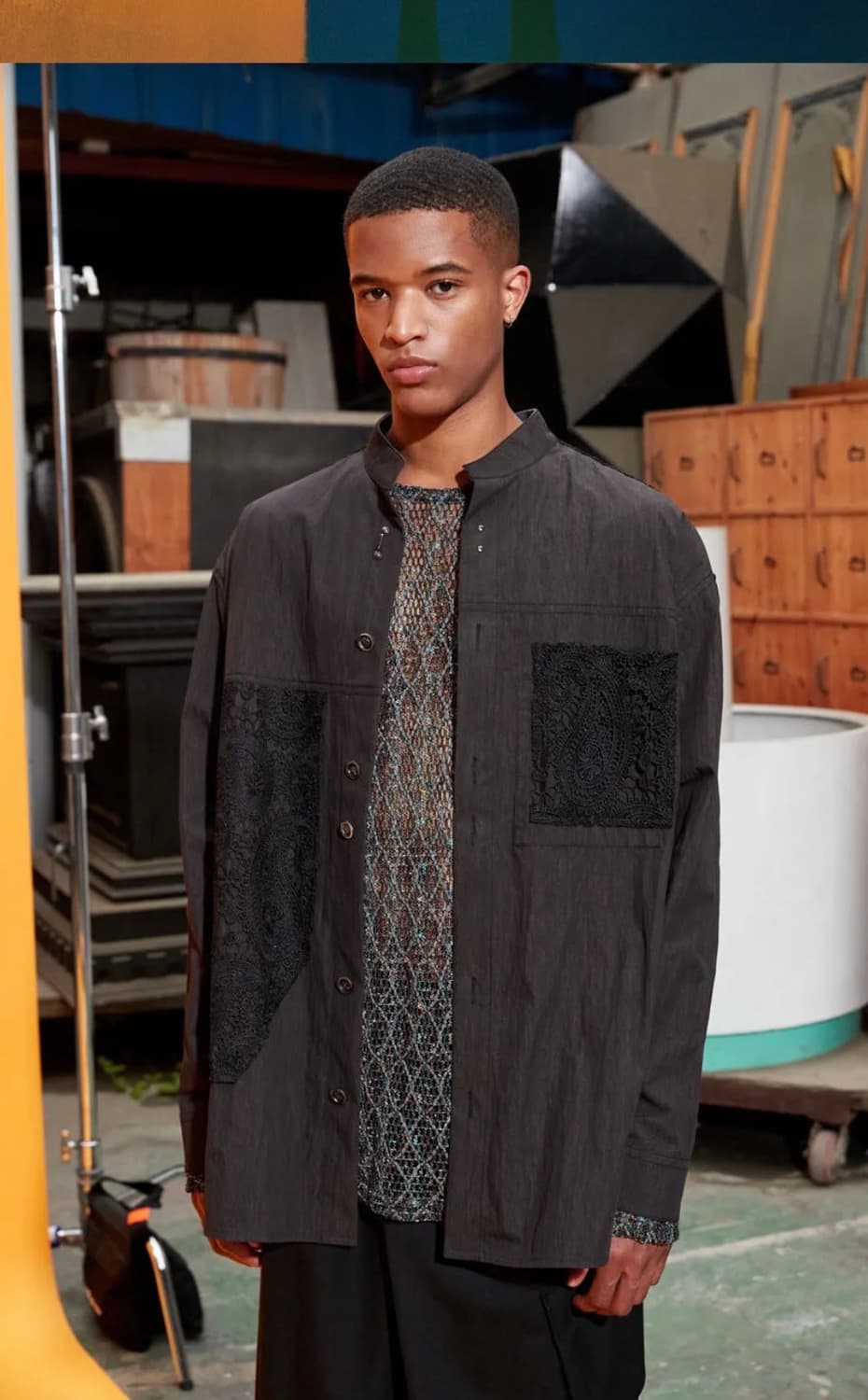 (ADSB) 엔더슨벨 엘리도 스탠드 칼라 셔츠 (L) 105~110 상품이미지3