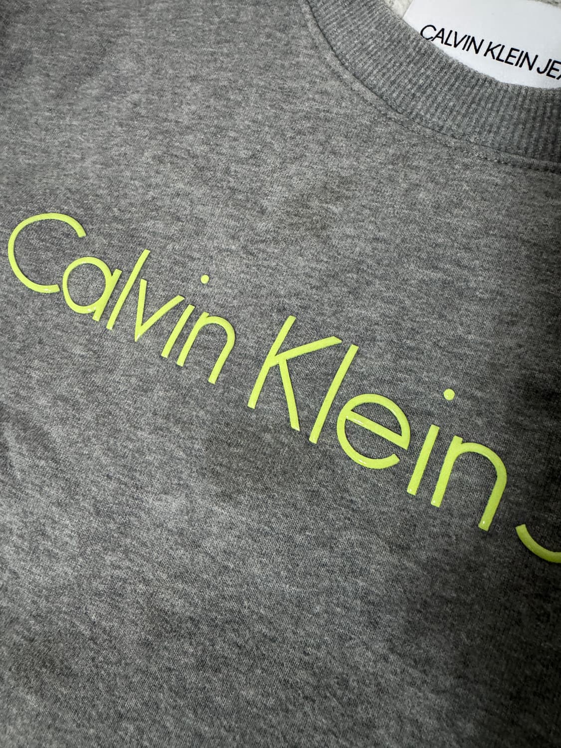 캘빈클라인 스펠아웃 기모 맨투맨 L 그레이 상품이미지3