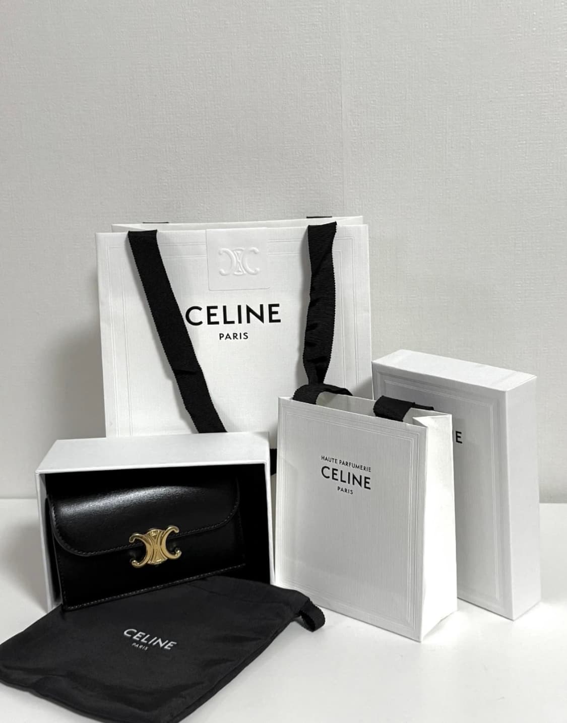 셀린느 롱 트리옹프 플랩 카드지갑 블랙 상품이미지1