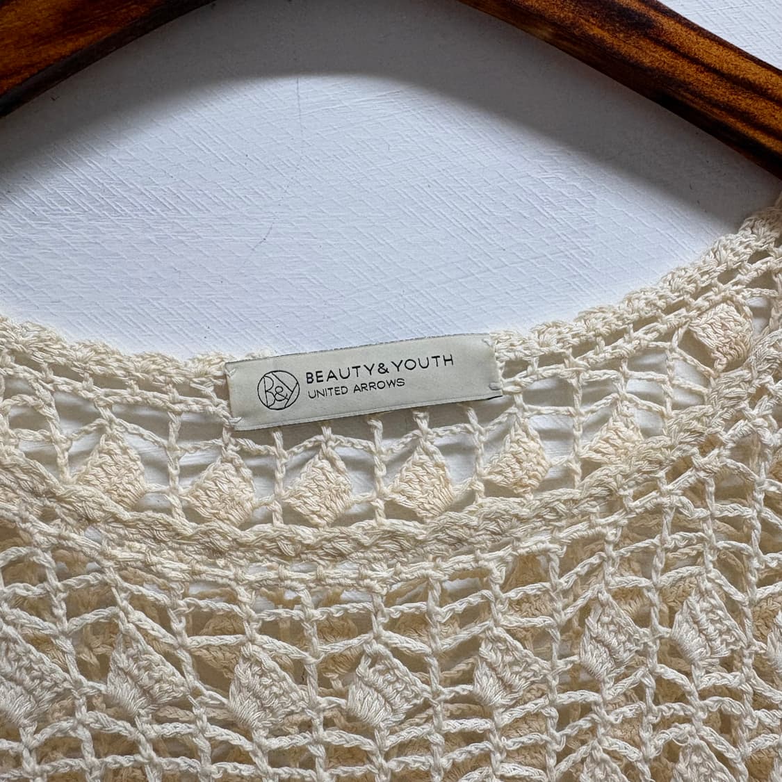 UNITED ARROWS 아이보리 크로쉐 네트 탑 JPN 상품이미지2