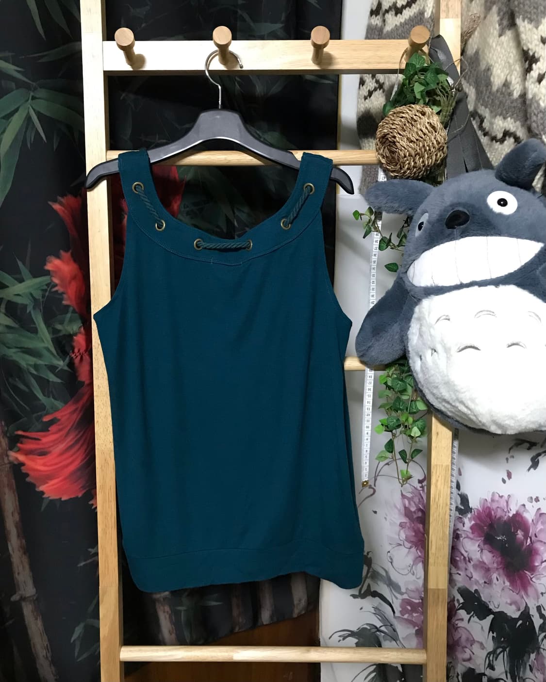 Jp 청록 모리걸 탑 + Jp 카키 밴딩 멀티포켓 스커트 set 상품이미지5