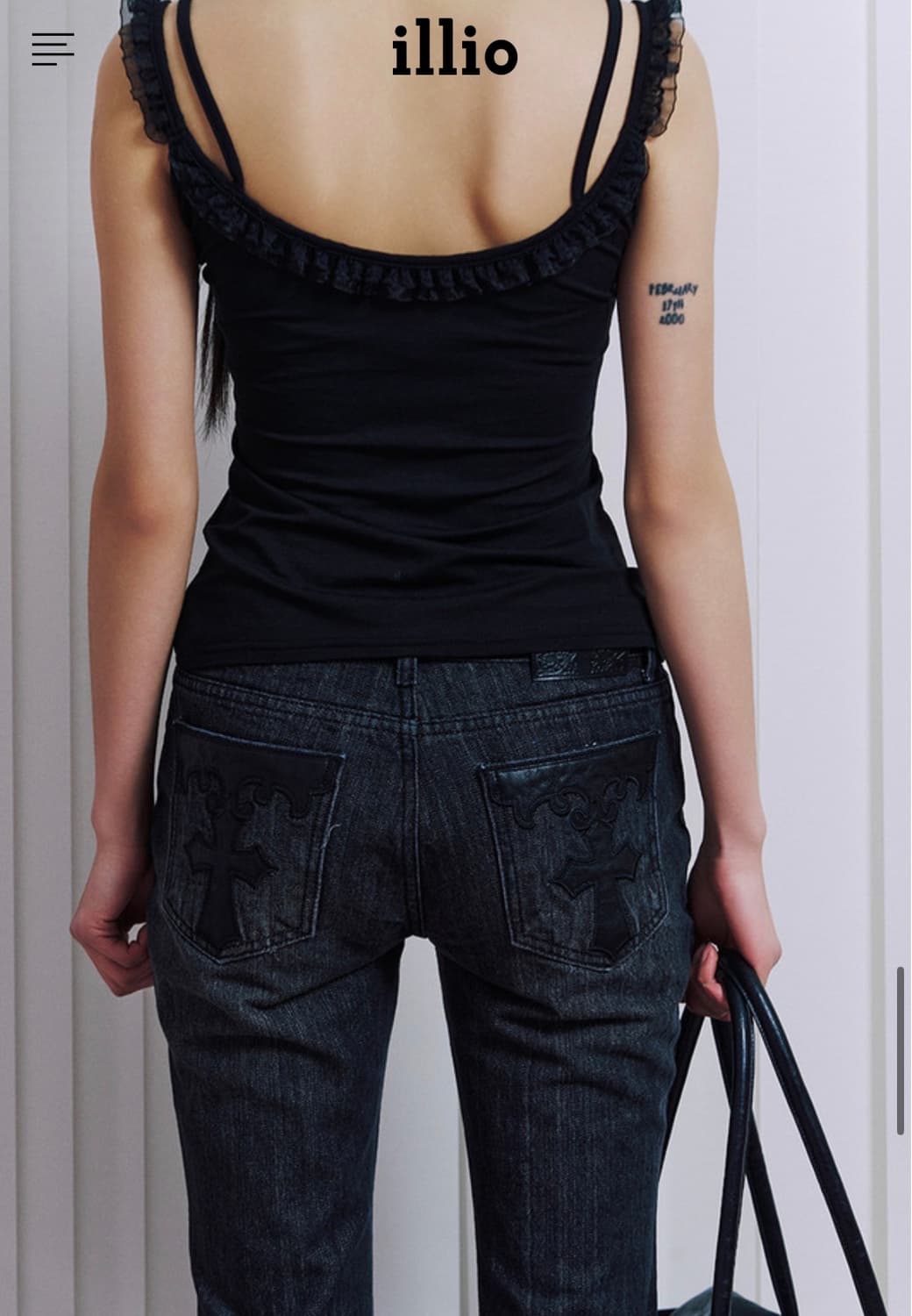 illio 일리오 Black Cross bootscut denim 상품이미지3