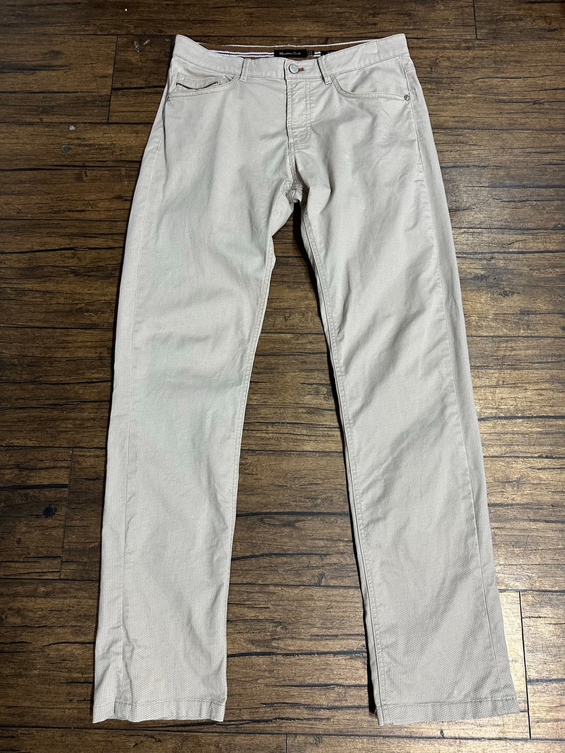 마시모두띠(Massimo Dutti) 슬림핏 버즈아이 아이보리 팬츠 30 상품이미지2
