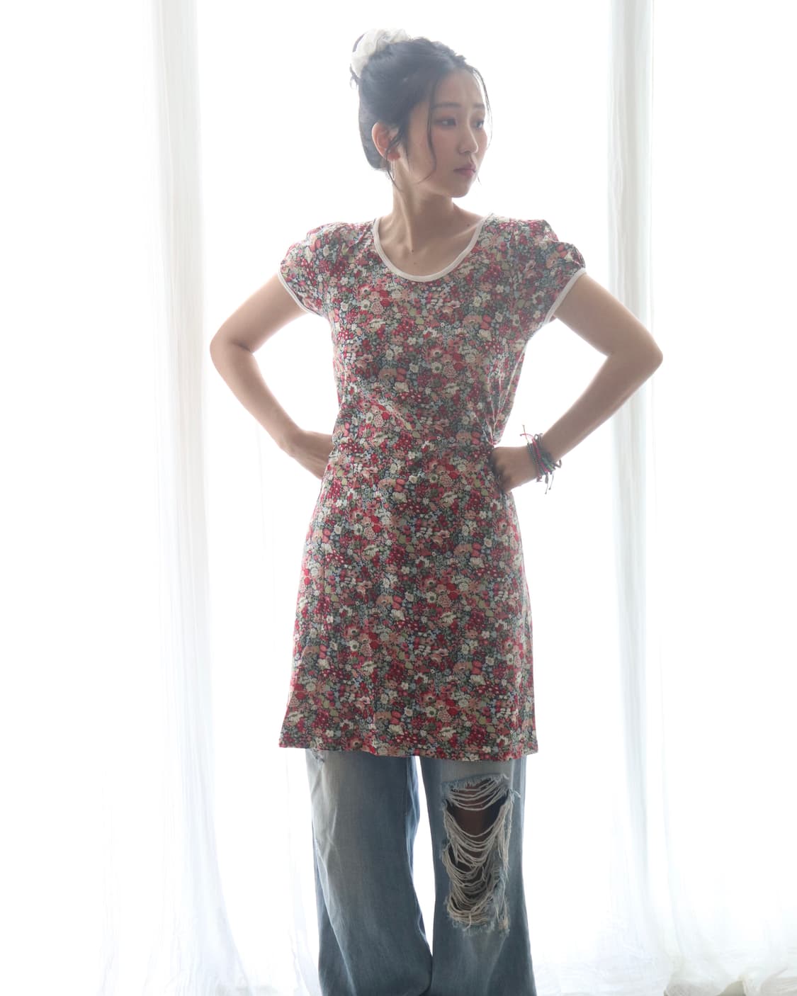 [Beams Boy] Liberty Floral Ribbon Dress 상품이미지1