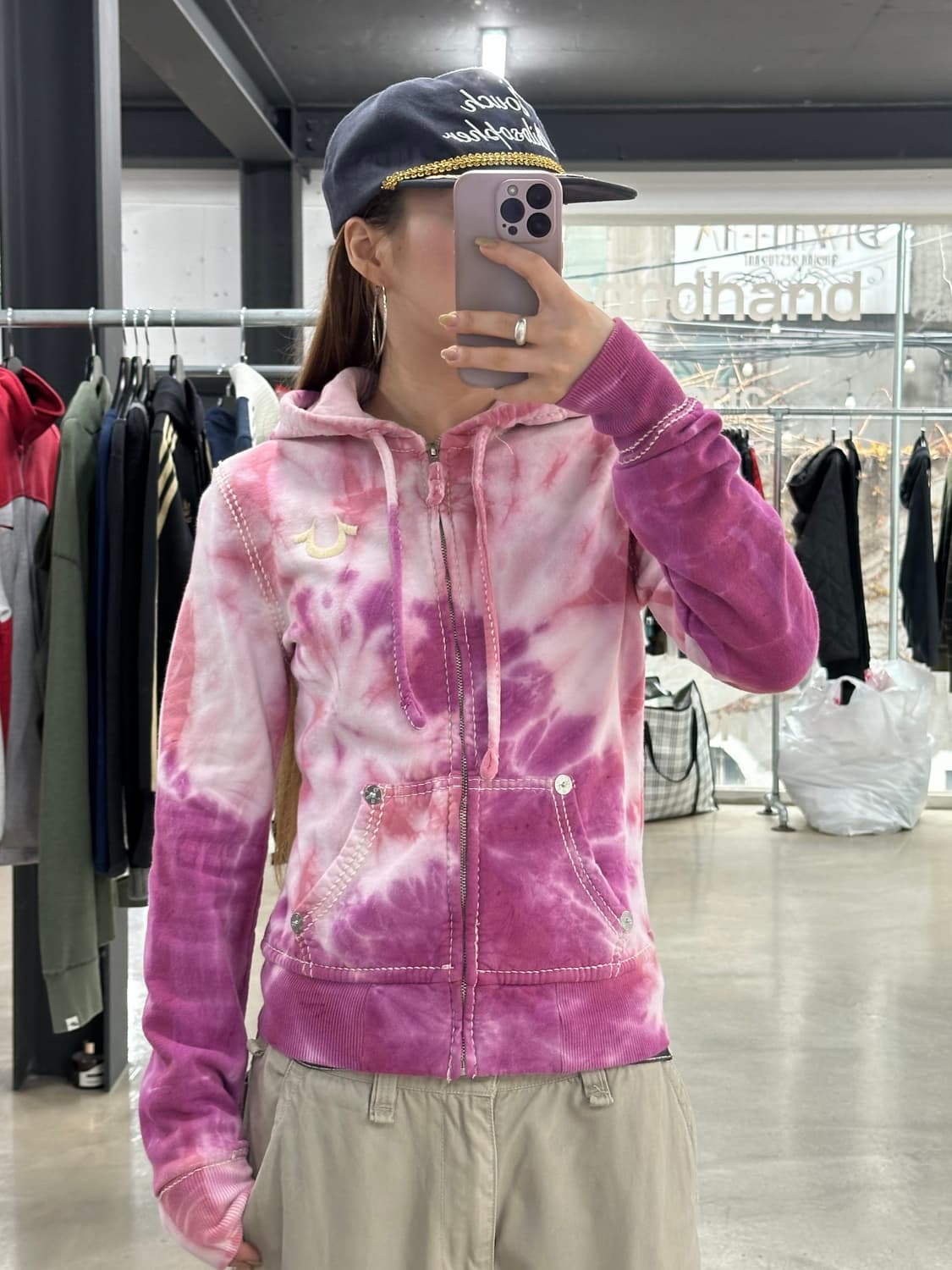 트루릴리전 타이다이 스티치 후드집업 상품이미지1