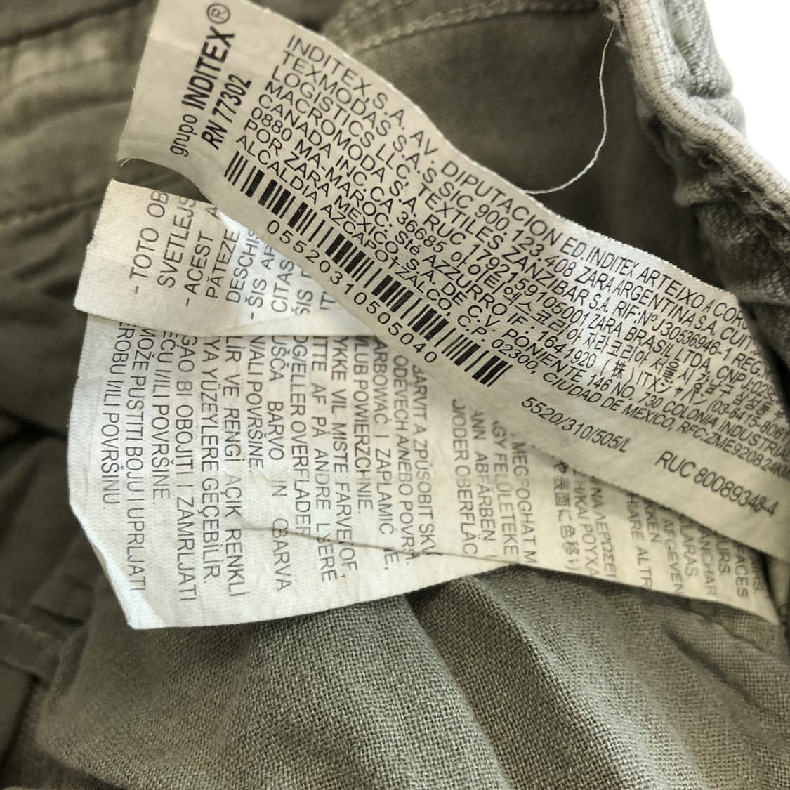 자라 워싱 가먼트 카고밴딩팬츠 34 인치  상품이미지6