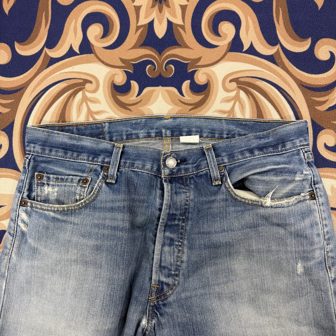 (34)00s리바이스 Levis 501 데미지 데님팬츠 상품이미지4