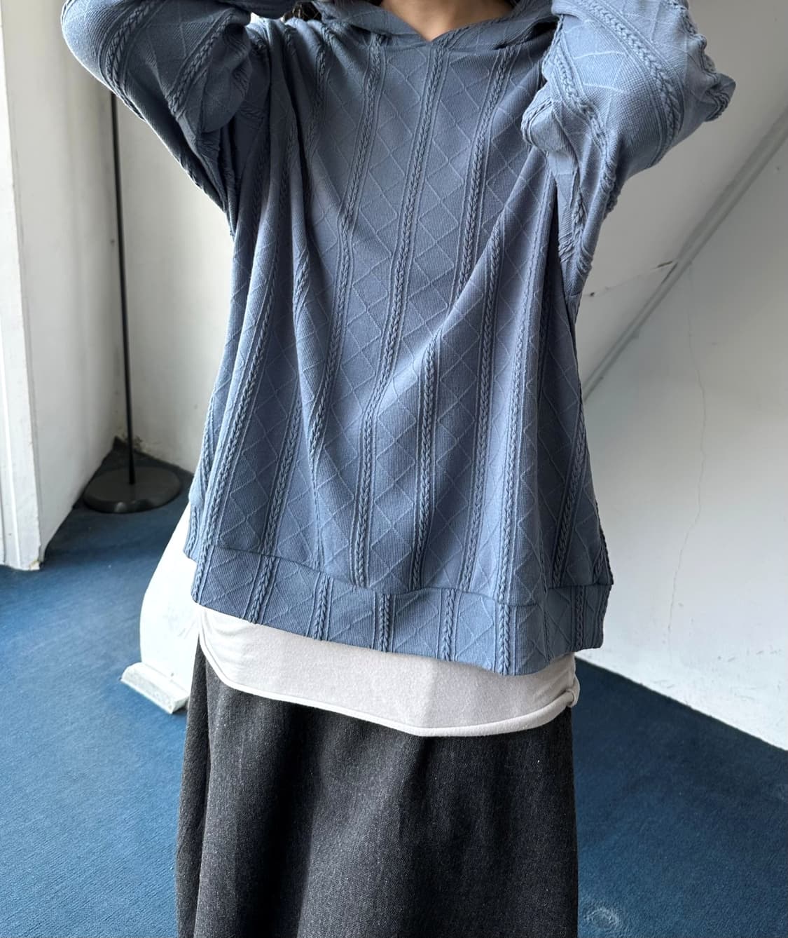 Jacquard knit hooded top 상품이미지8