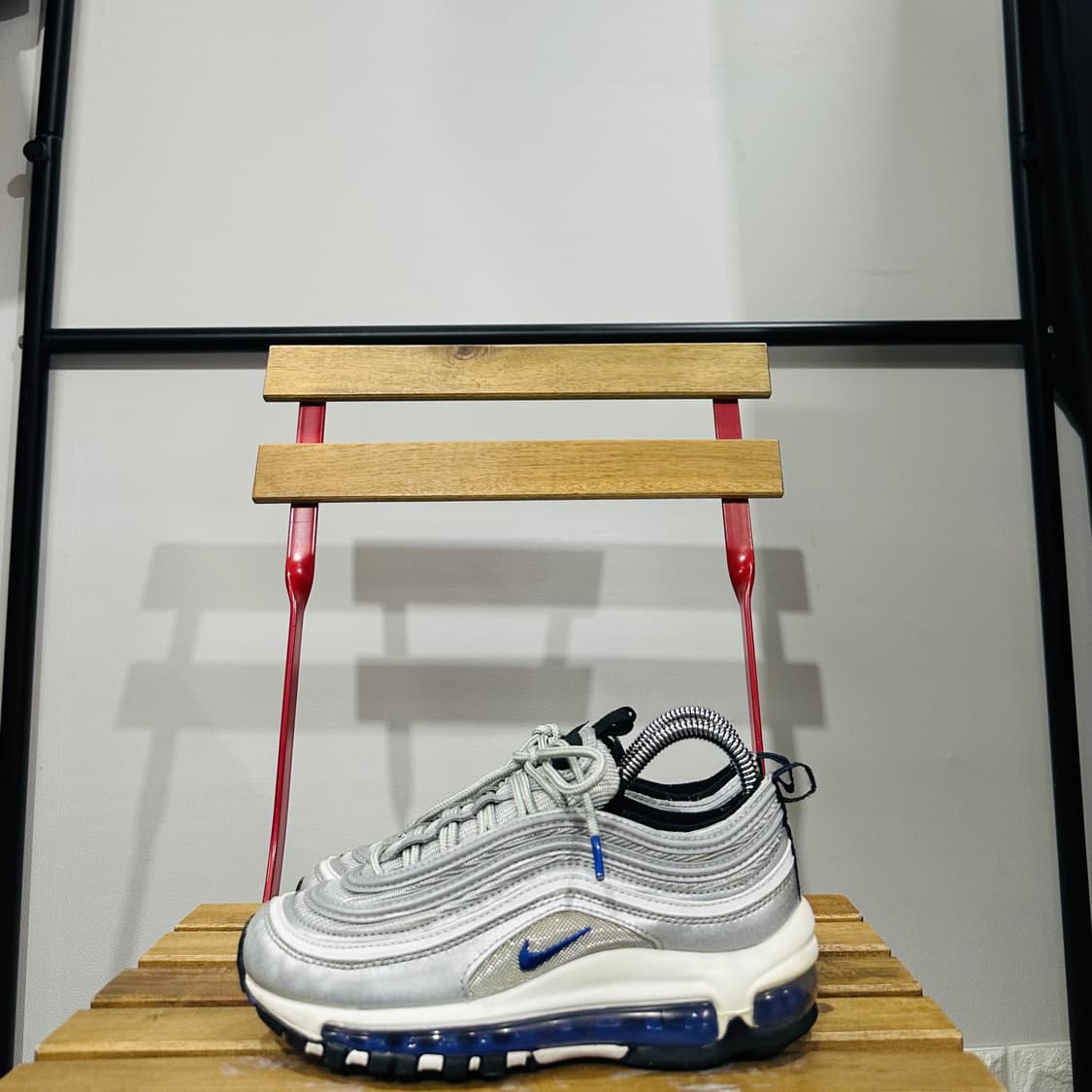 225) 나이키 운동화 여성 여자 신발 에어맥스 97 실버 블루 상품이미지3