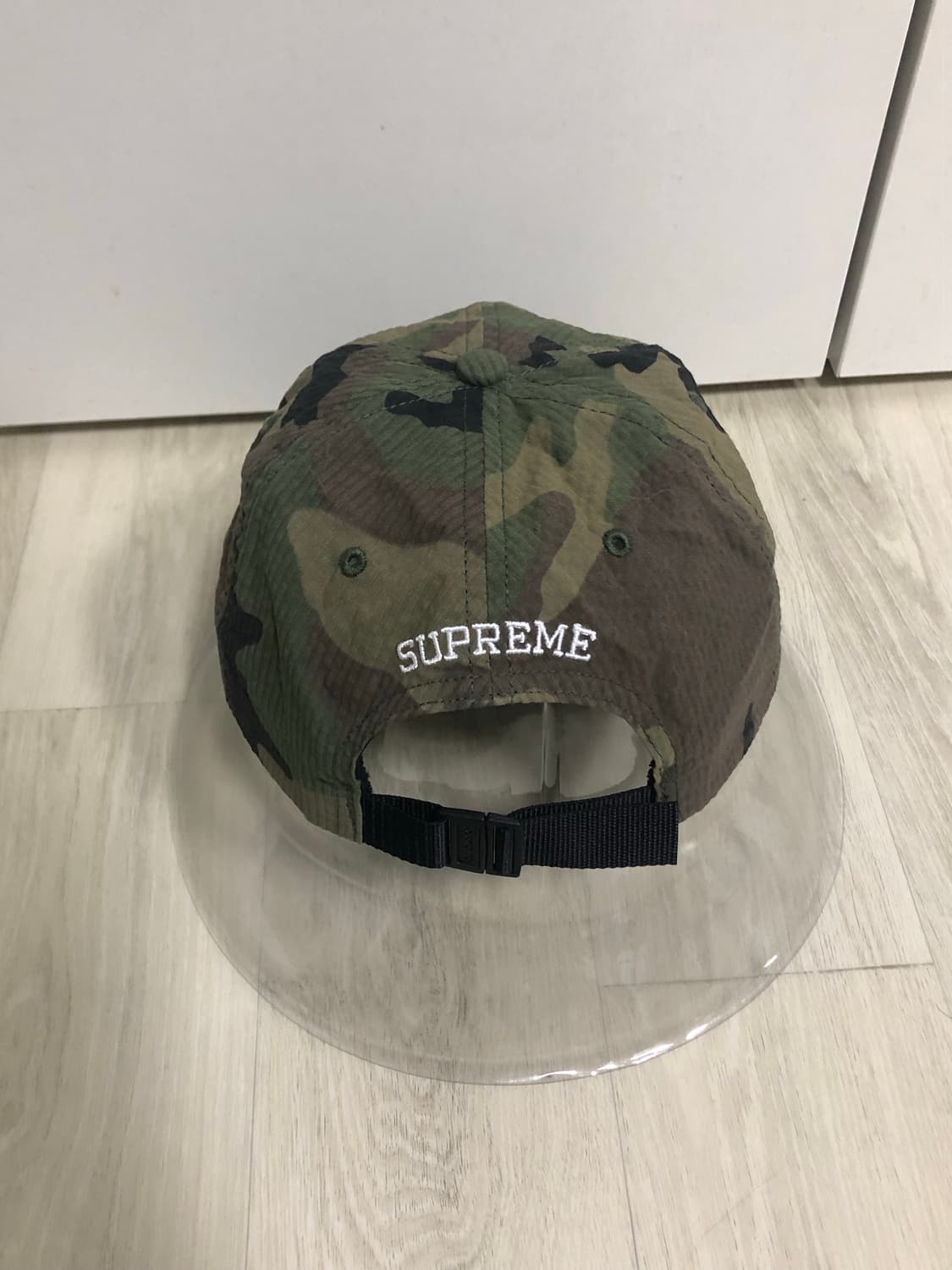 [새상품]슈프림 볼캡 모자 시어서커 S 로고 6-패널 (카모) 상품이미지5