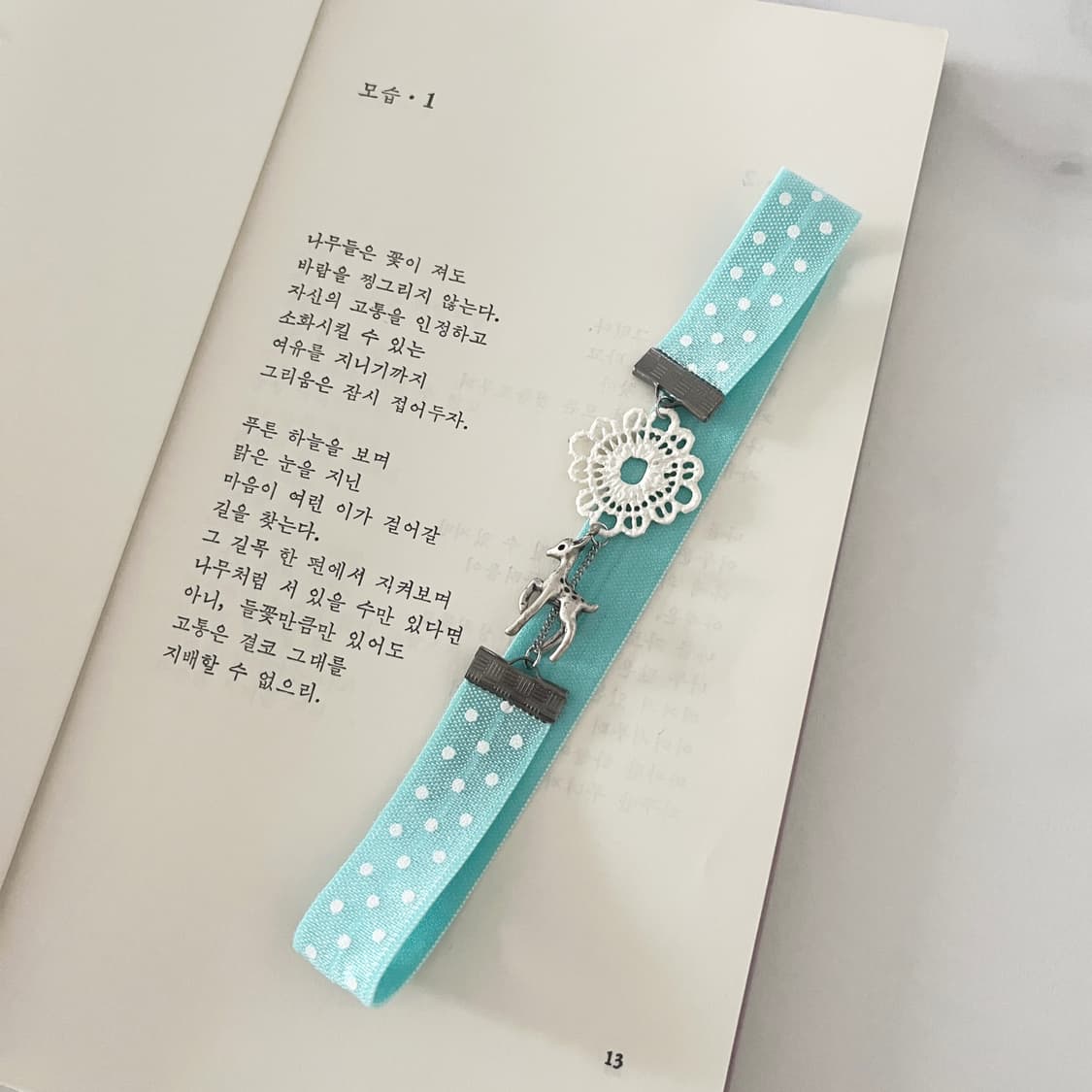 리본 펜던트 북밴드 ⊰antique deer⊱ book-band 상품이미지2