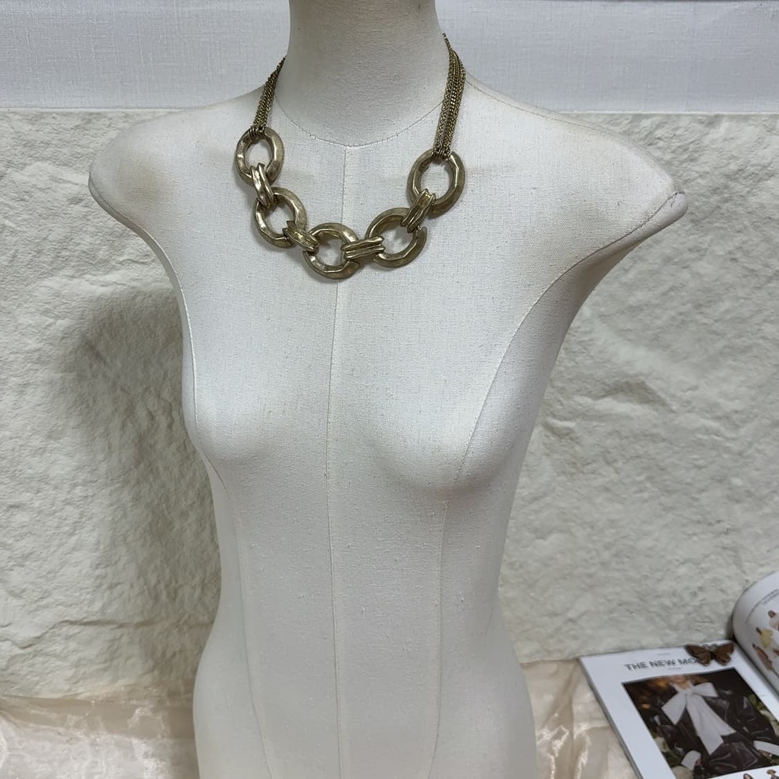 빈티지 메탈 링 레이어드 목걸이 상품이미지1