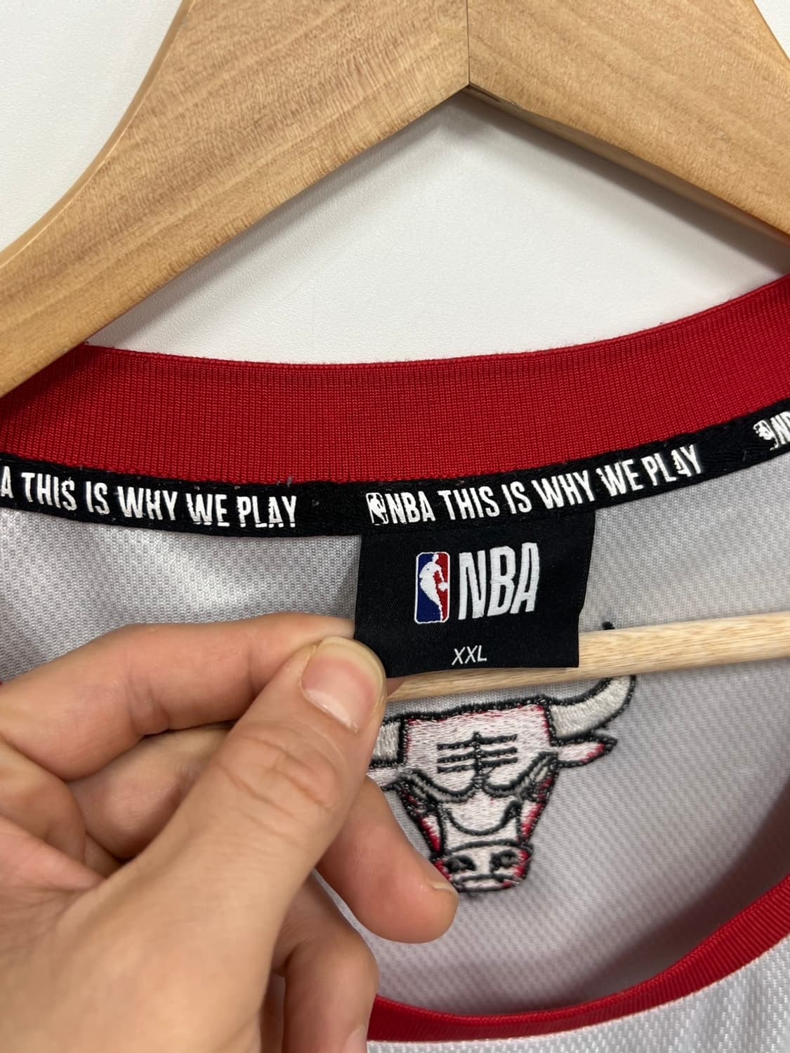 NBA 시카고 불스 레터링 빅로고 농구 유니폼 슬리브리스 상품이미지4