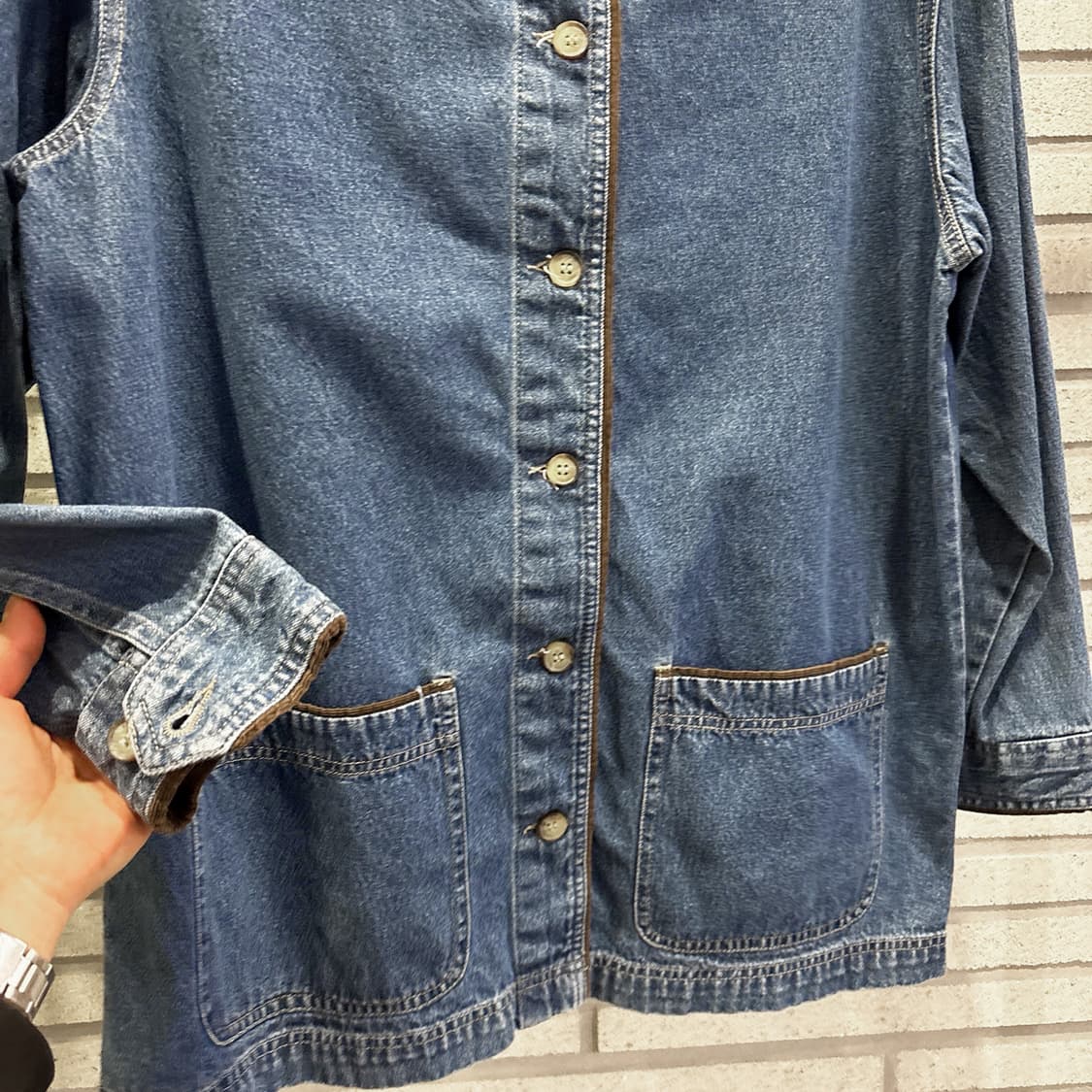 캐빈크릭 코듀로이 데님 워크자켓 2포켓 디테일 중 상품이미지5