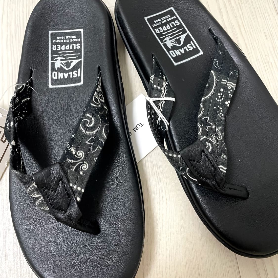 아일랜드/ 블랙 레더 페이즐리 슬리퍼/ 9 상품이미지2