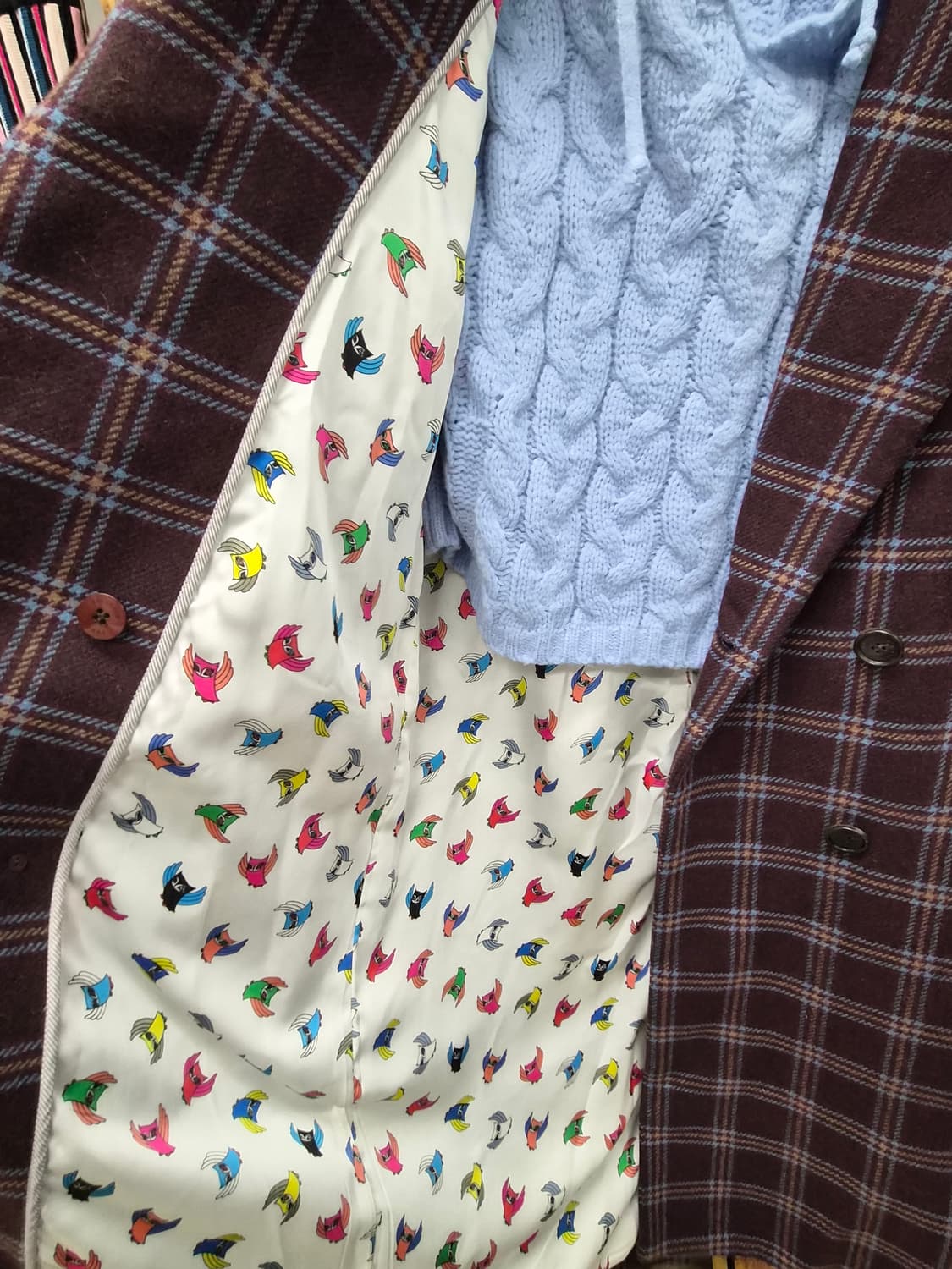 럭키슈에뜨 체크 롱코트 상품이미지4