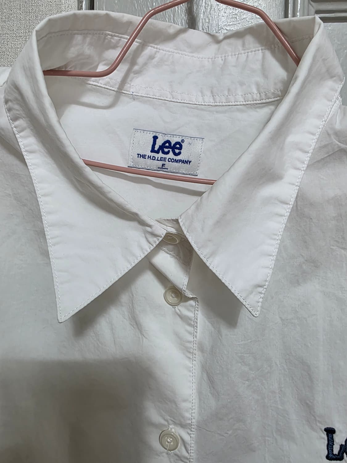 Lee 화이트 크롭 셔츠 상품이미지2