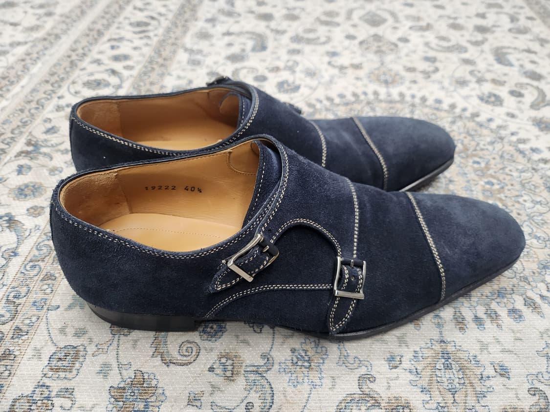 MAGNANNI 맥나니 스페인 네이비 스웨이드 명품 몽크스트랩 40.5 상품이미지3