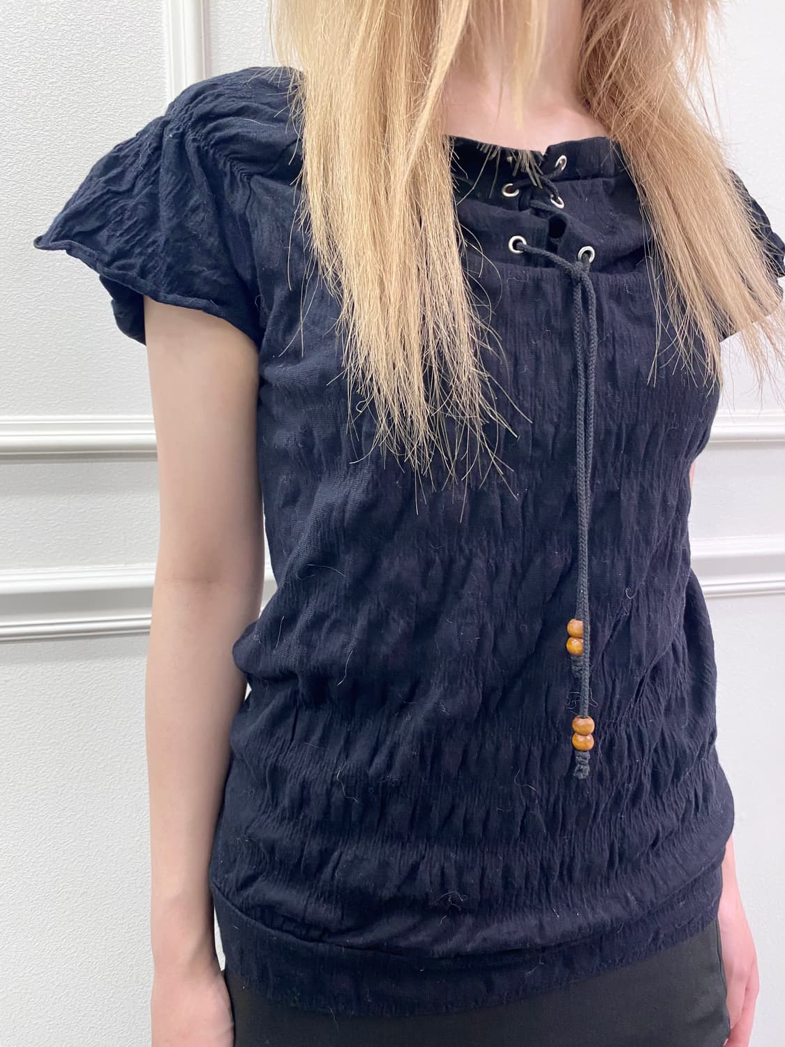 Mori Girl Lace Up Tee 모리걸  상품이미지2