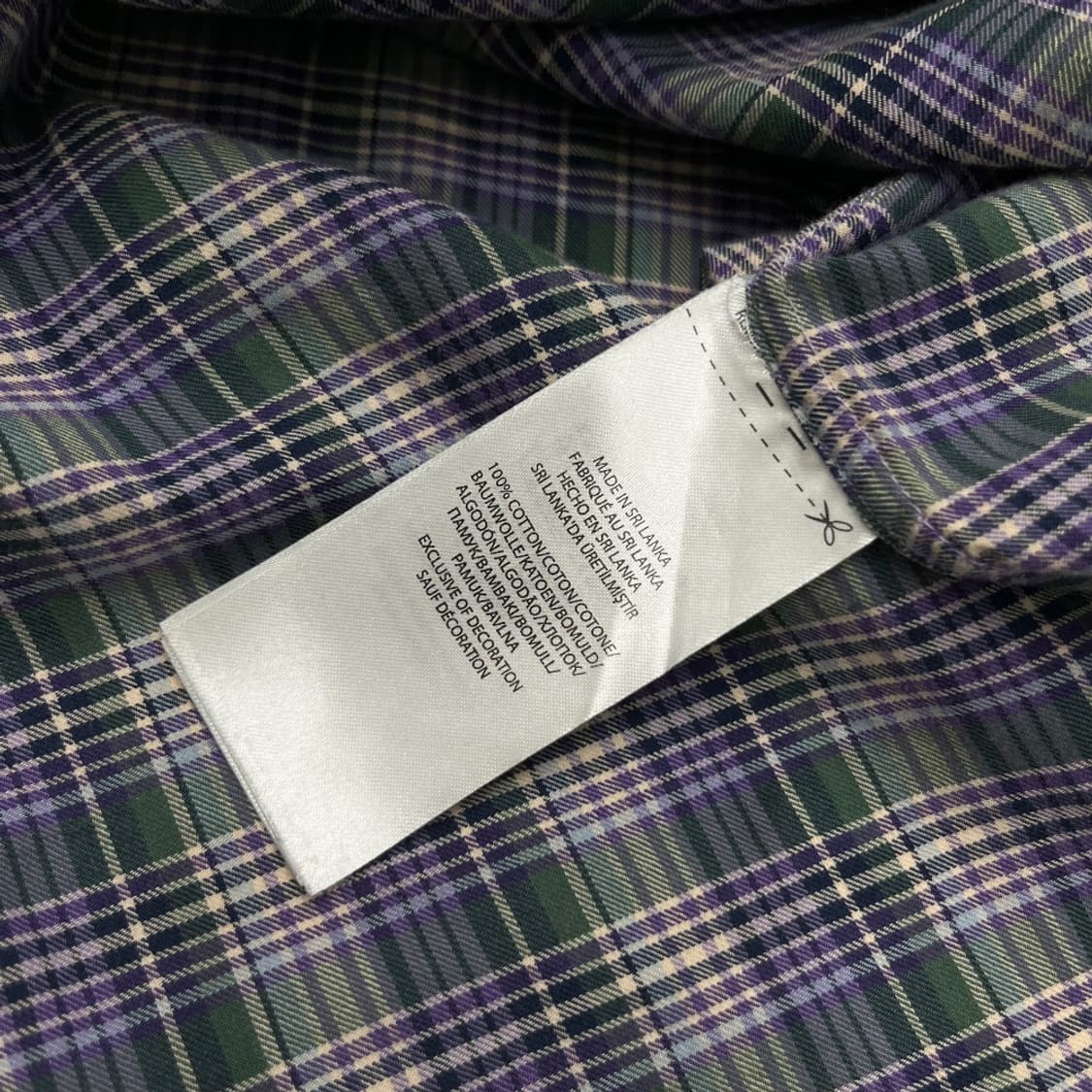 폴로 랄프로렌 네이비포니 퍼플 그린 체크 셔츠 L 상품이미지4