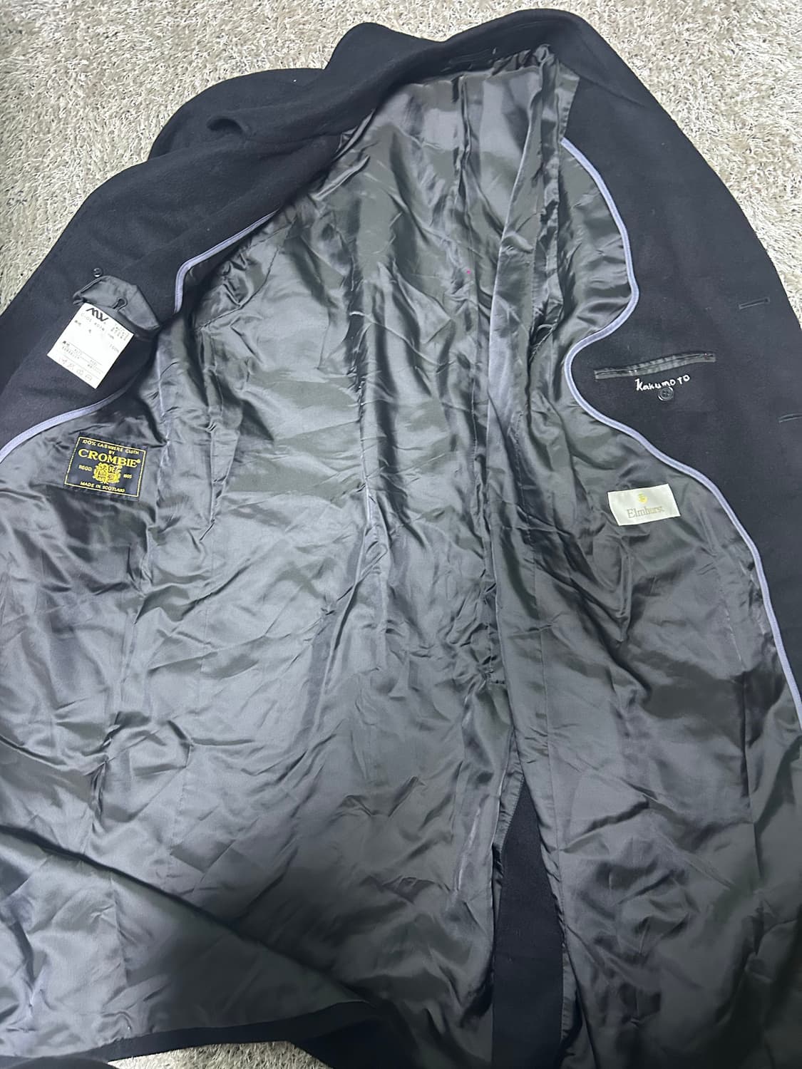 스코틀랜드제 크롬비 캐시미어100프로 코트 사이즈 105 상품이미지6