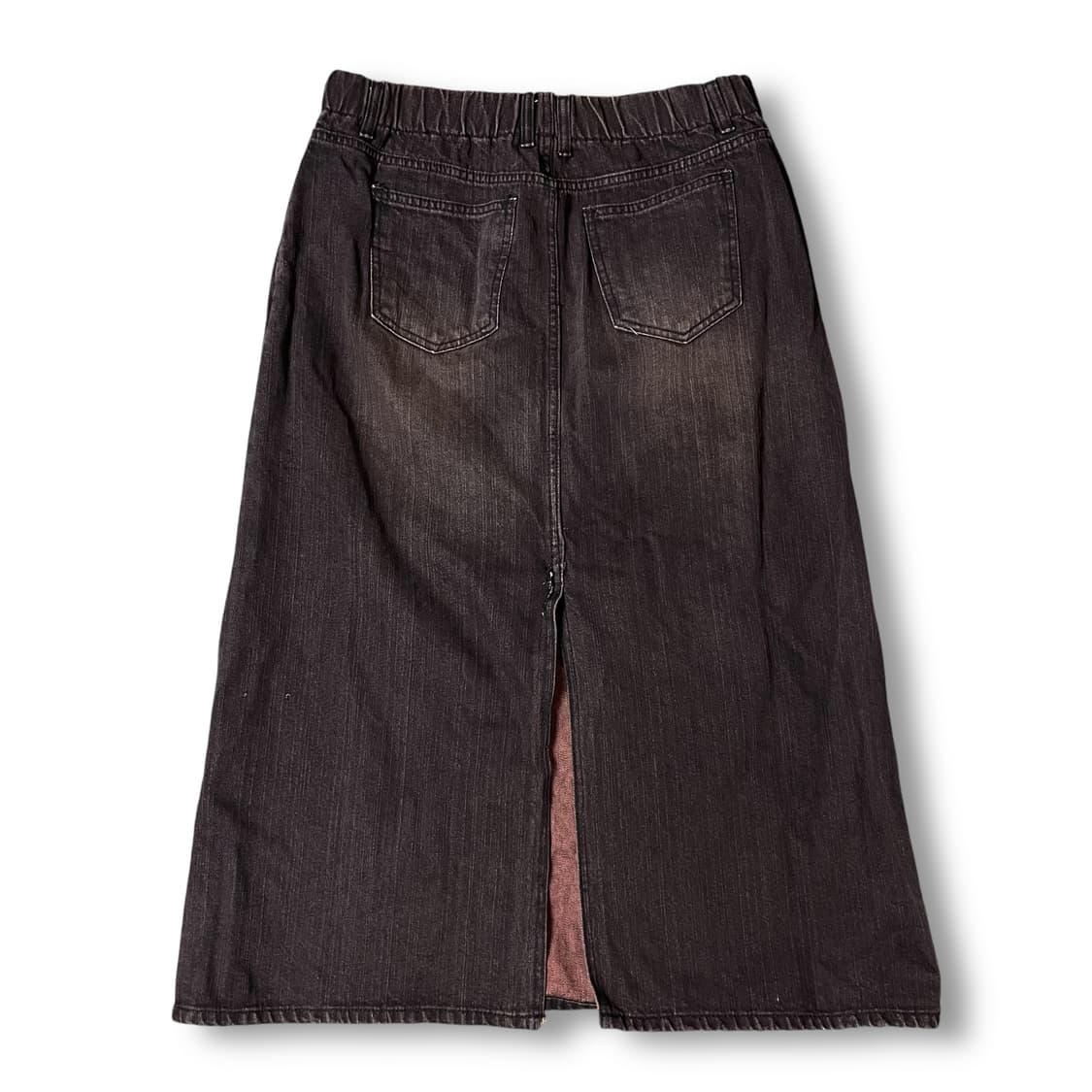 (밴딩) 빈티지 퍼플 브라운 워싱 데님 롱 스커트 상품이미지2
