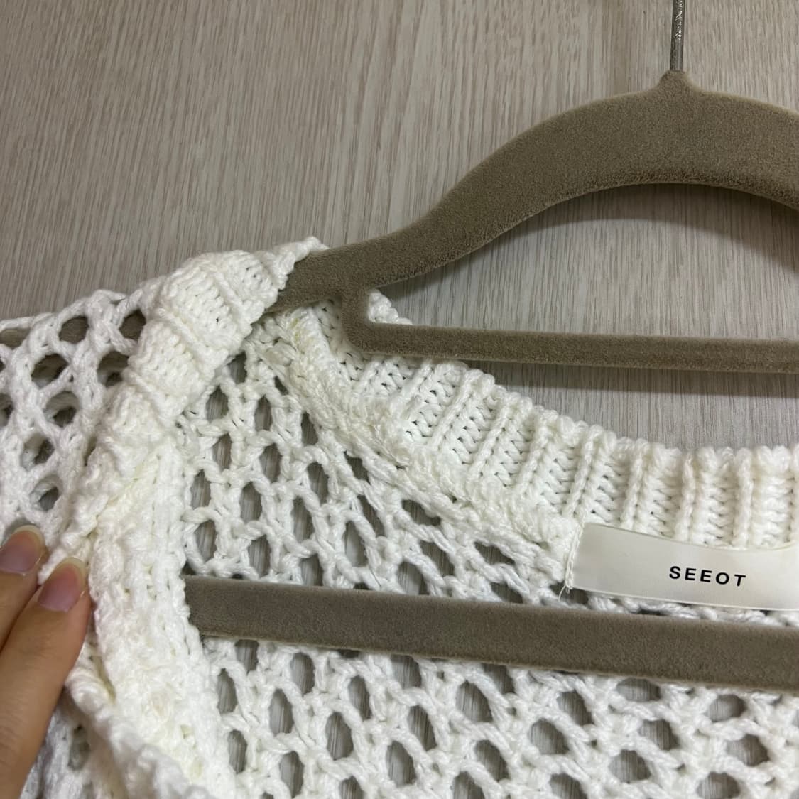 므넴 그물 니트조끼 상품이미지5
