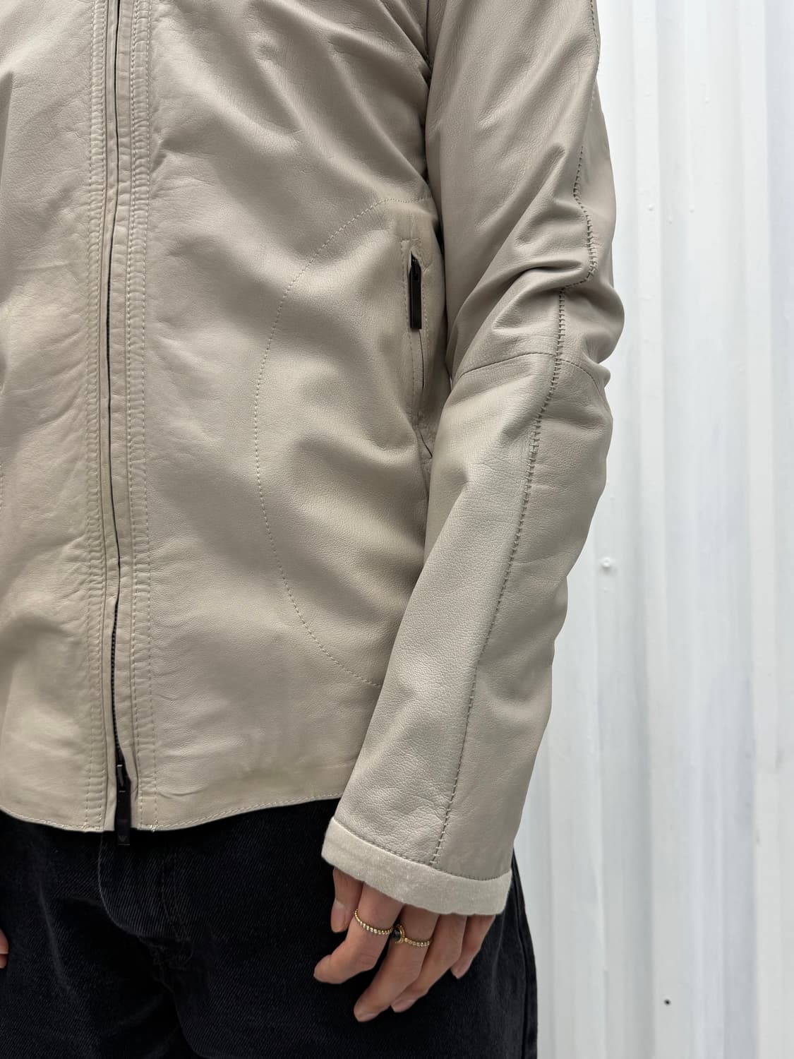 Emporio Armani Lambskin Hybrid Zip JK 상품이미지2