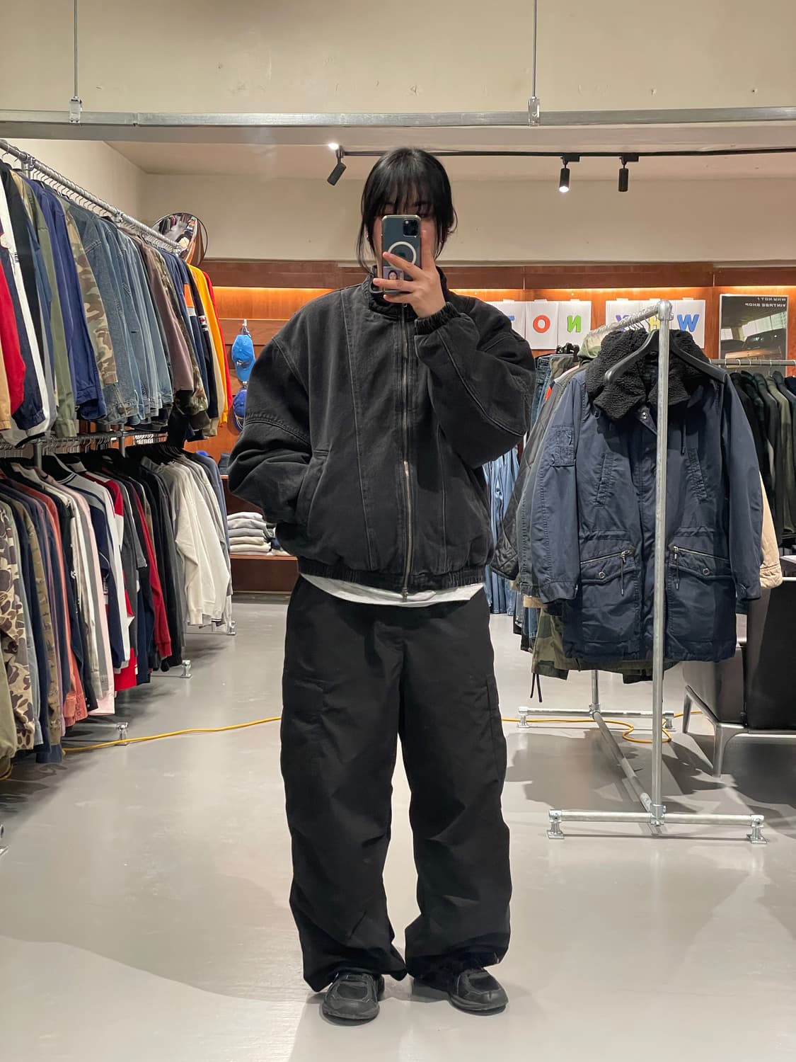 에잇세컨즈 오버핏 투웨이 흑청 블루종 자켓  상품이미지4