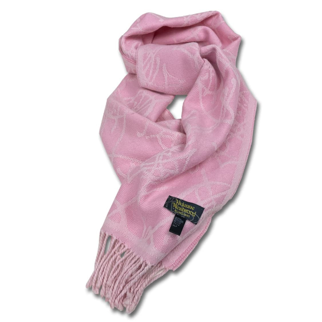 비비안웨스트우드 빈티지 핑크 자카드 머플러 목도리 상품이미지1