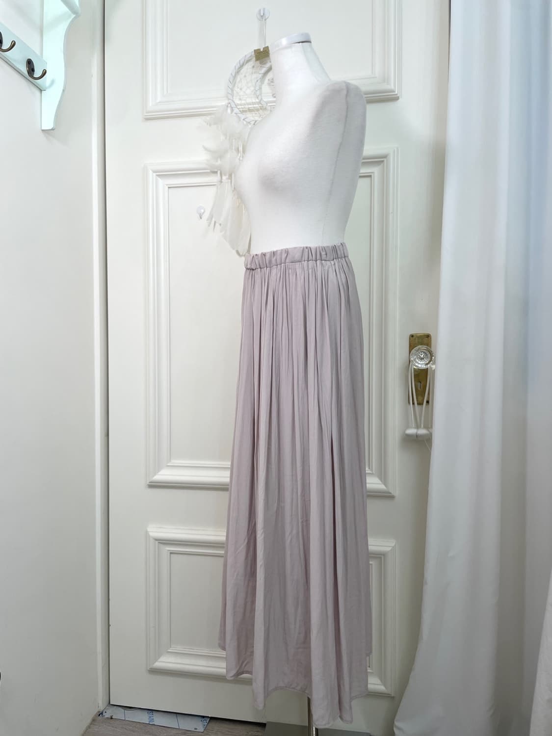 sheer lavender shirring banding long ski 상품이미지2
