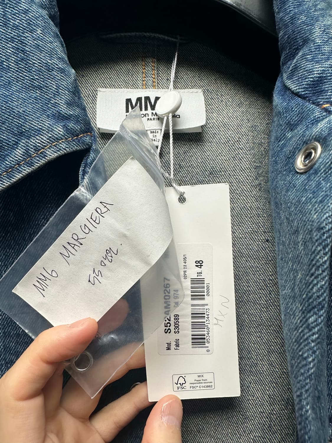 [48]mm6마르지엘라 프레이드 포켓 이펙트 데님자켓 팝니다. 상품이미지5