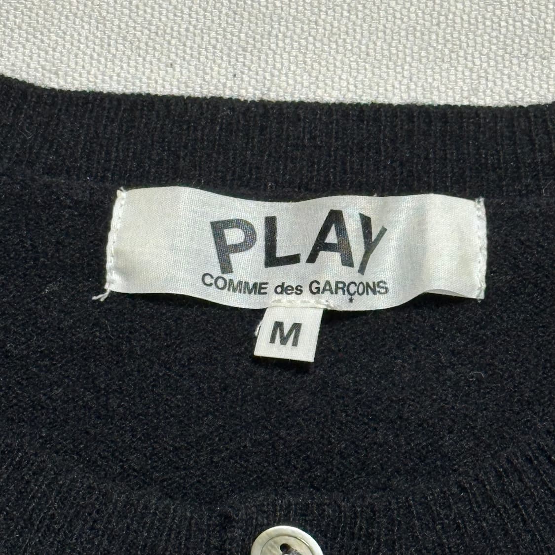 M 꼼데가르송 여성용 화이트와펜 블랙 가디건  상품이미지4