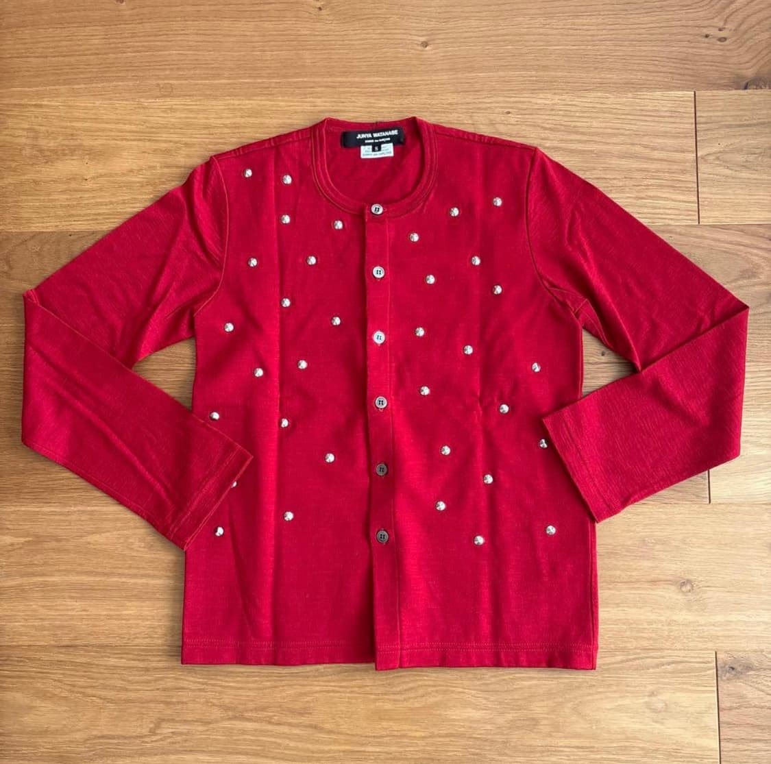 준야와타나베 꼼데가르송 레드 스터드 가디건  상품이미지1