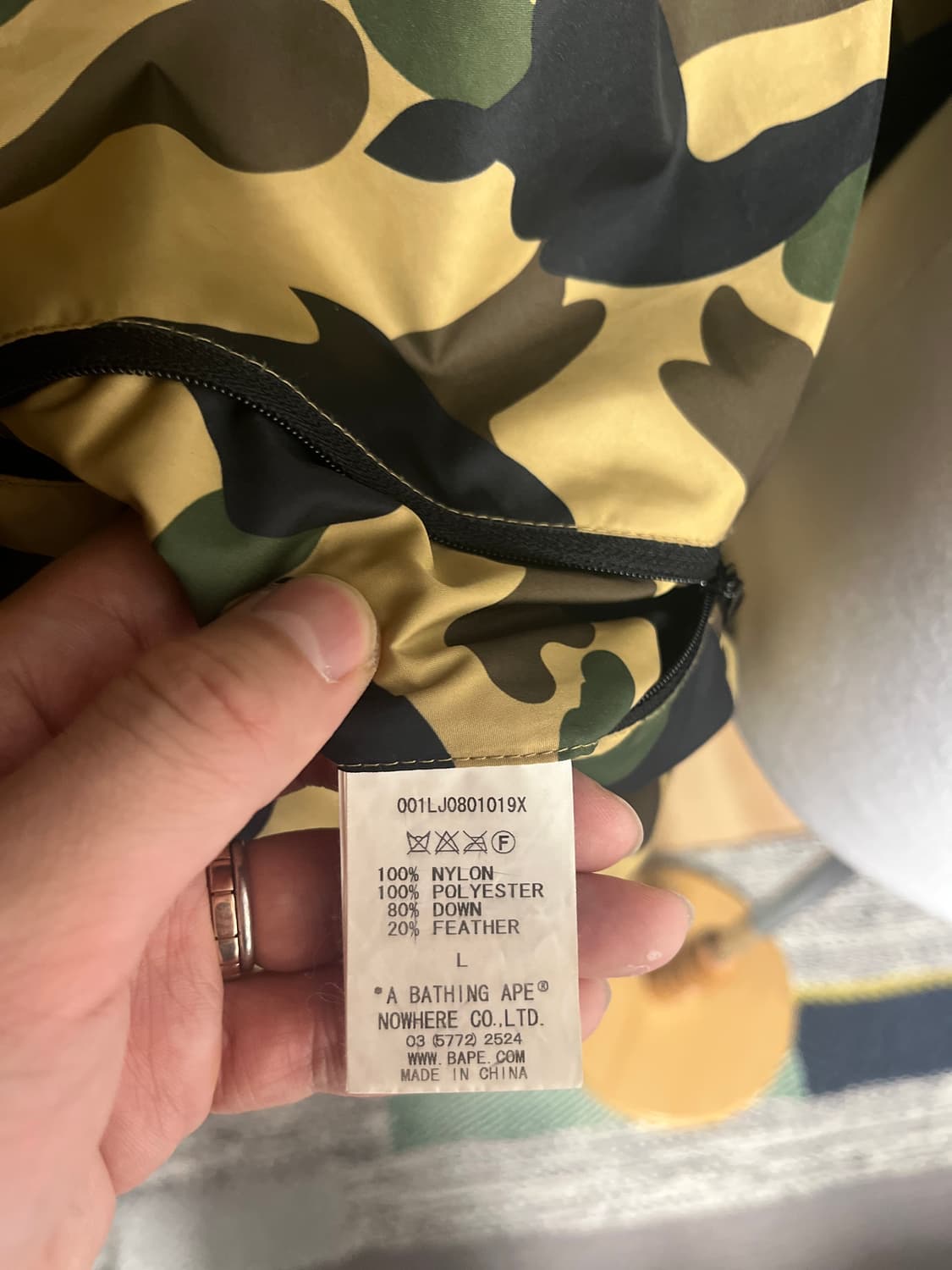 베이프 양면 카모 패딩 덕다운 조끼 L 상품이미지8