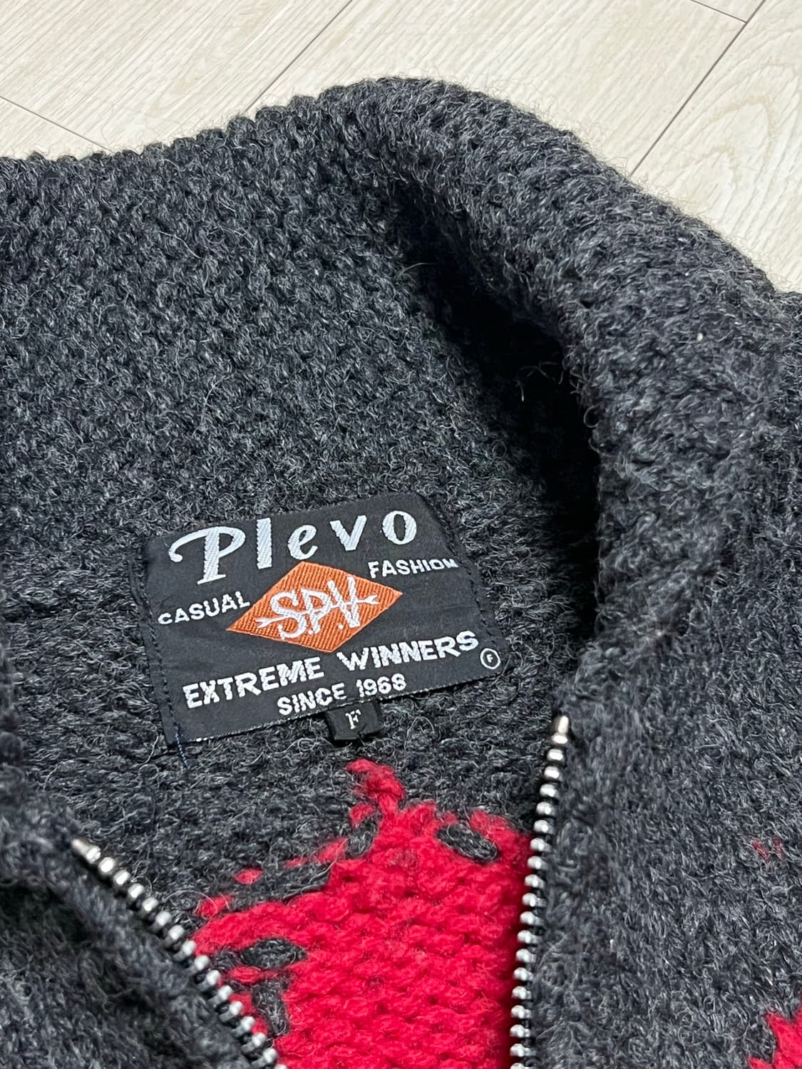 Plevo 니트 집업 가디건 사슴패턴코위챤 Free사이즈 상품이미지3