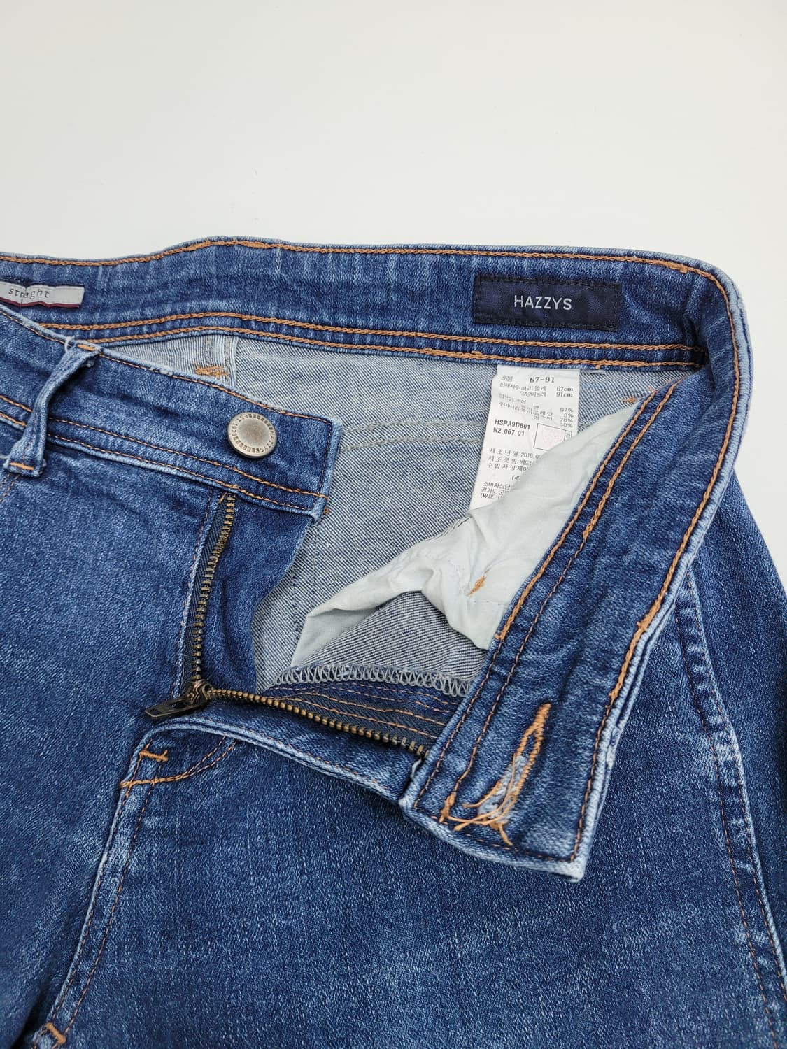 HAZZYS 헤지스 레이디스 워싱 데님 청바지 / 여 67 중청 스판 상품이미지7