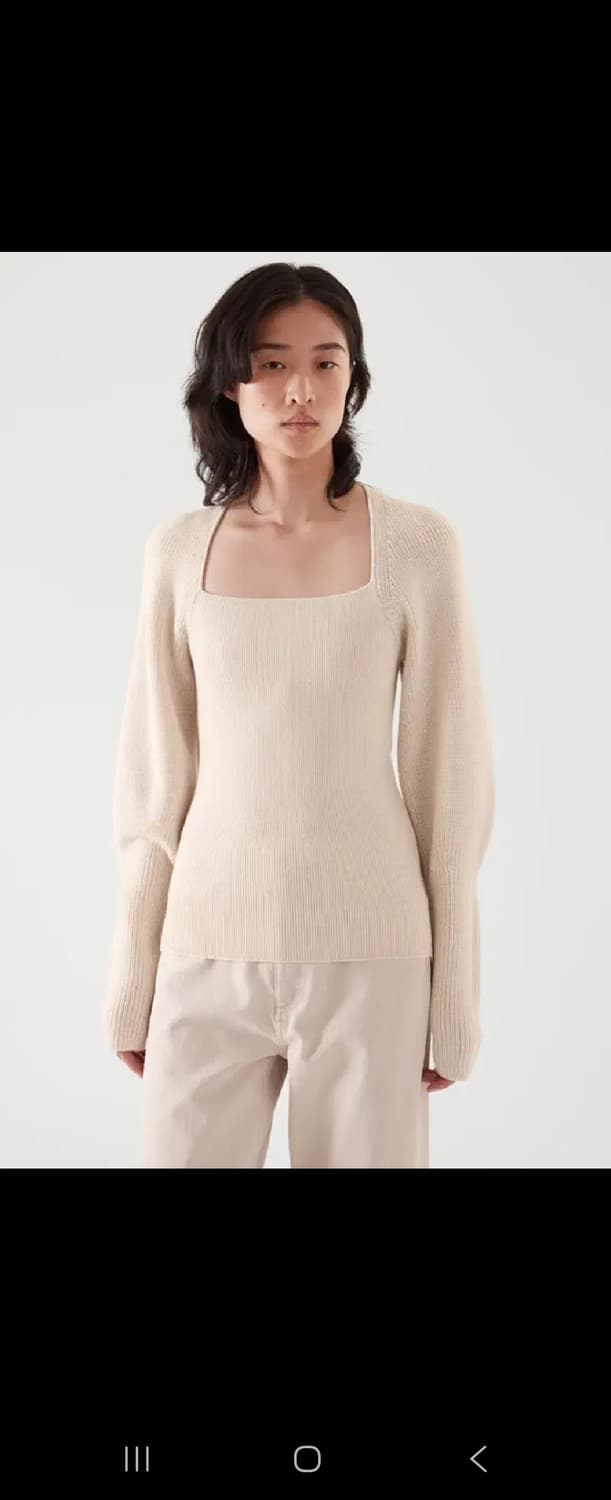 코스 퍼프 슬리브 울 니트  상품이미지8