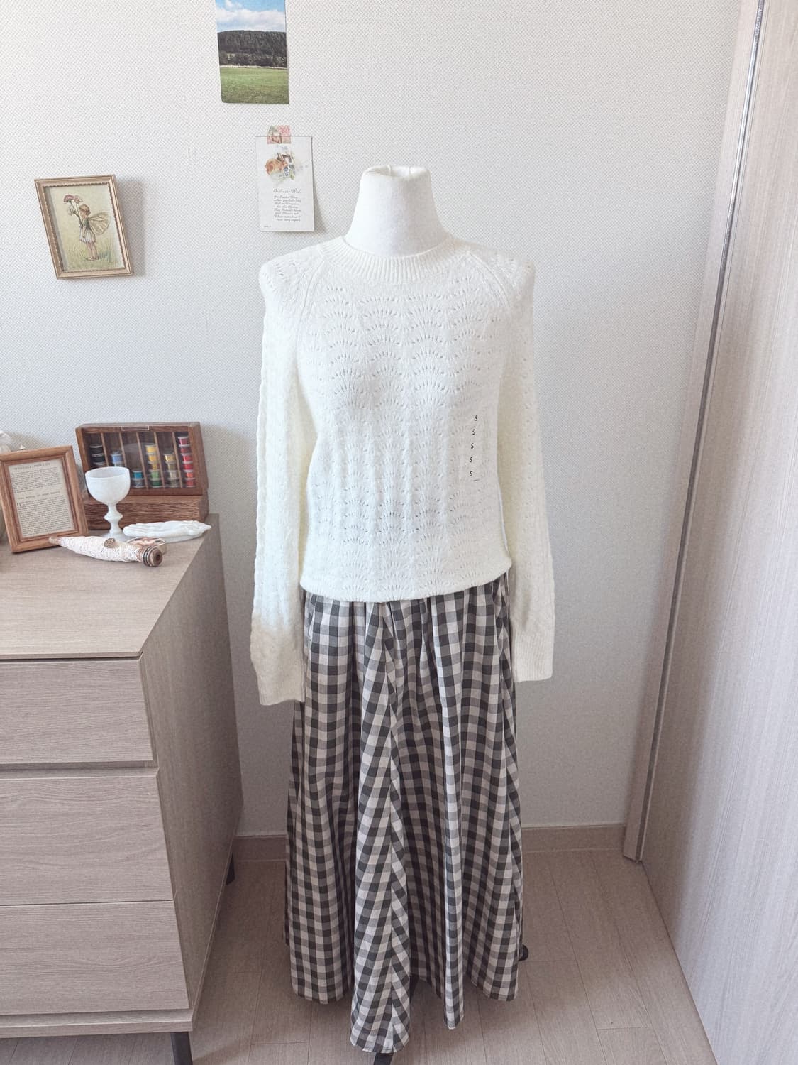 니코앤드 체크스커트 + 아이보리니트 (단품구매가능) 상품이미지1