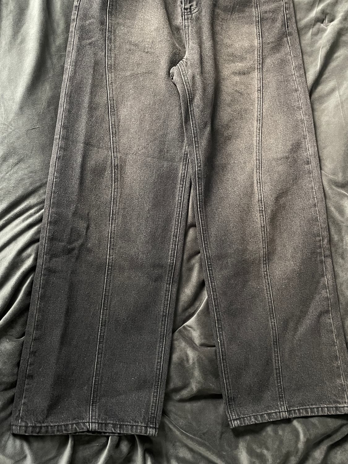 OUR DAYZ 아워데이즈 웨이비 와이드 데님 팬츠 블랙 L 상품이미지2