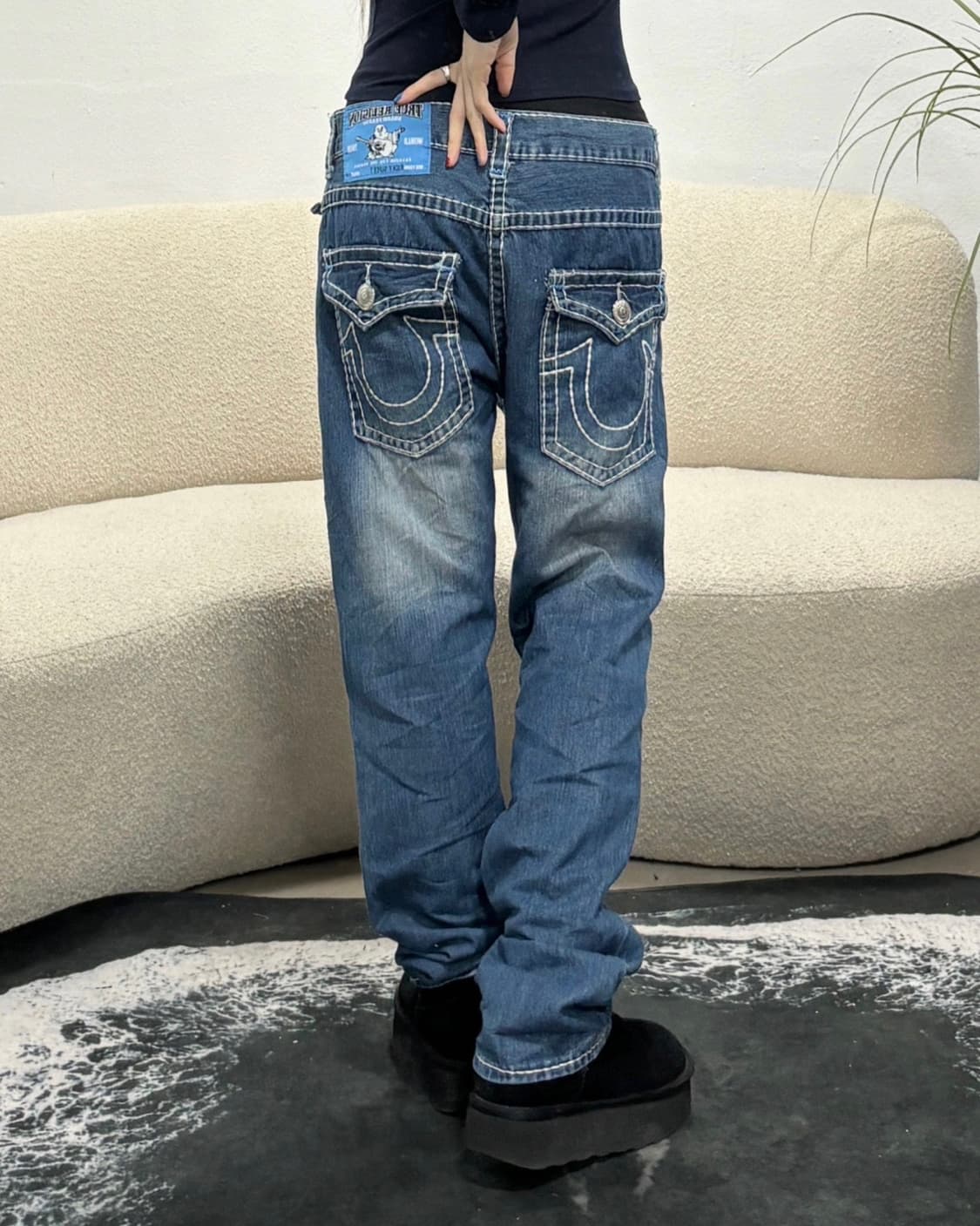 90s TRUE RELIGION 빈티지 스트레이트 데님 팬츠 상품이미지1