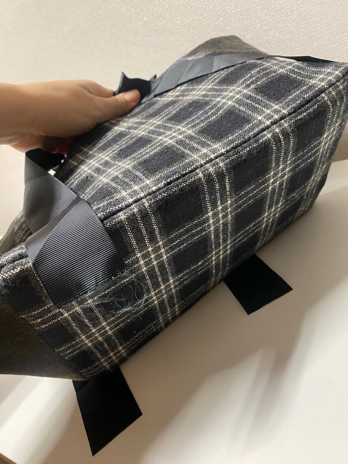 악세스팜 엑세스팜 키치 셔링 체크 토트백 가방 빈티지 상품이미지7