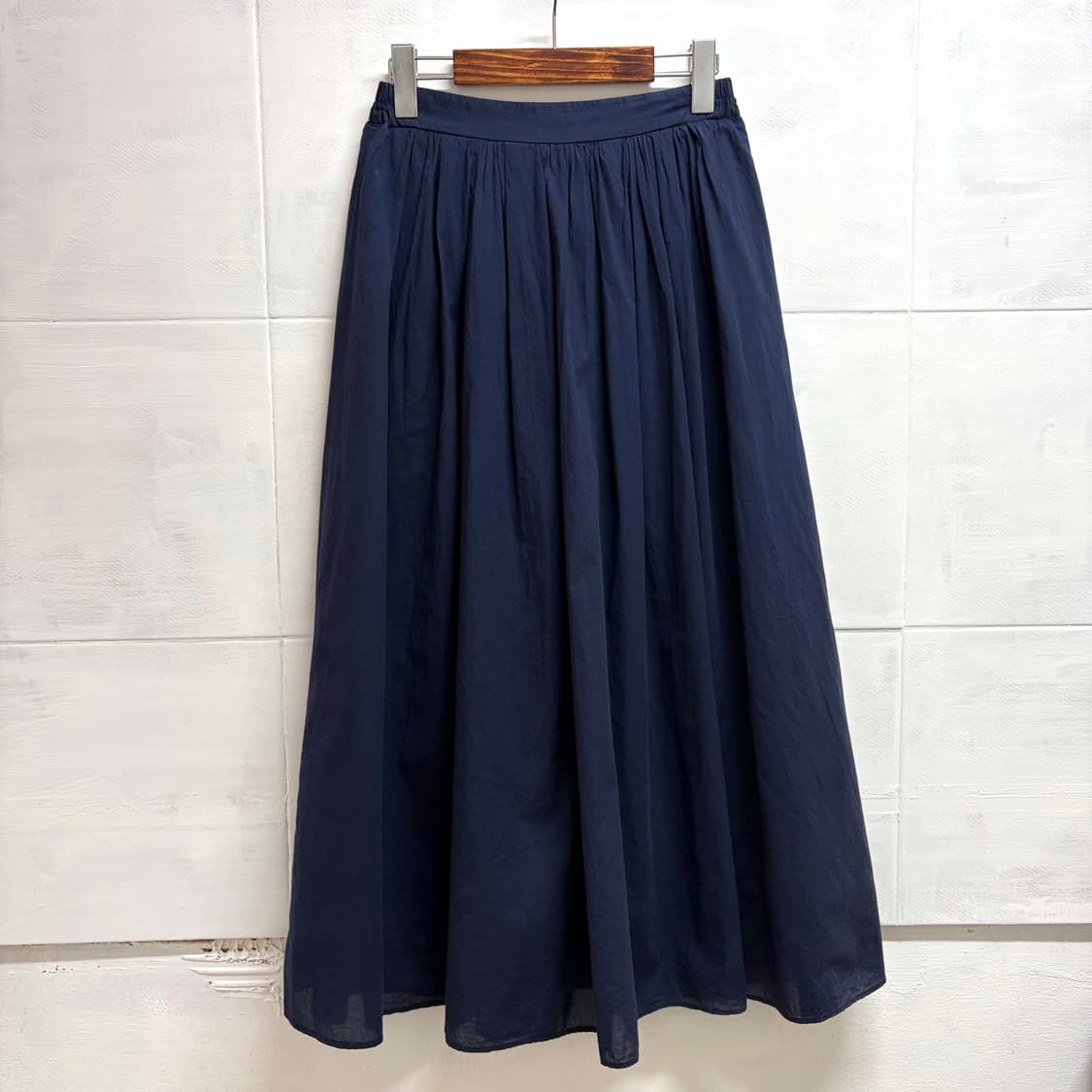 GLACIER 네이비 코튼 플레어 스커트 JPN L 상품이미지1