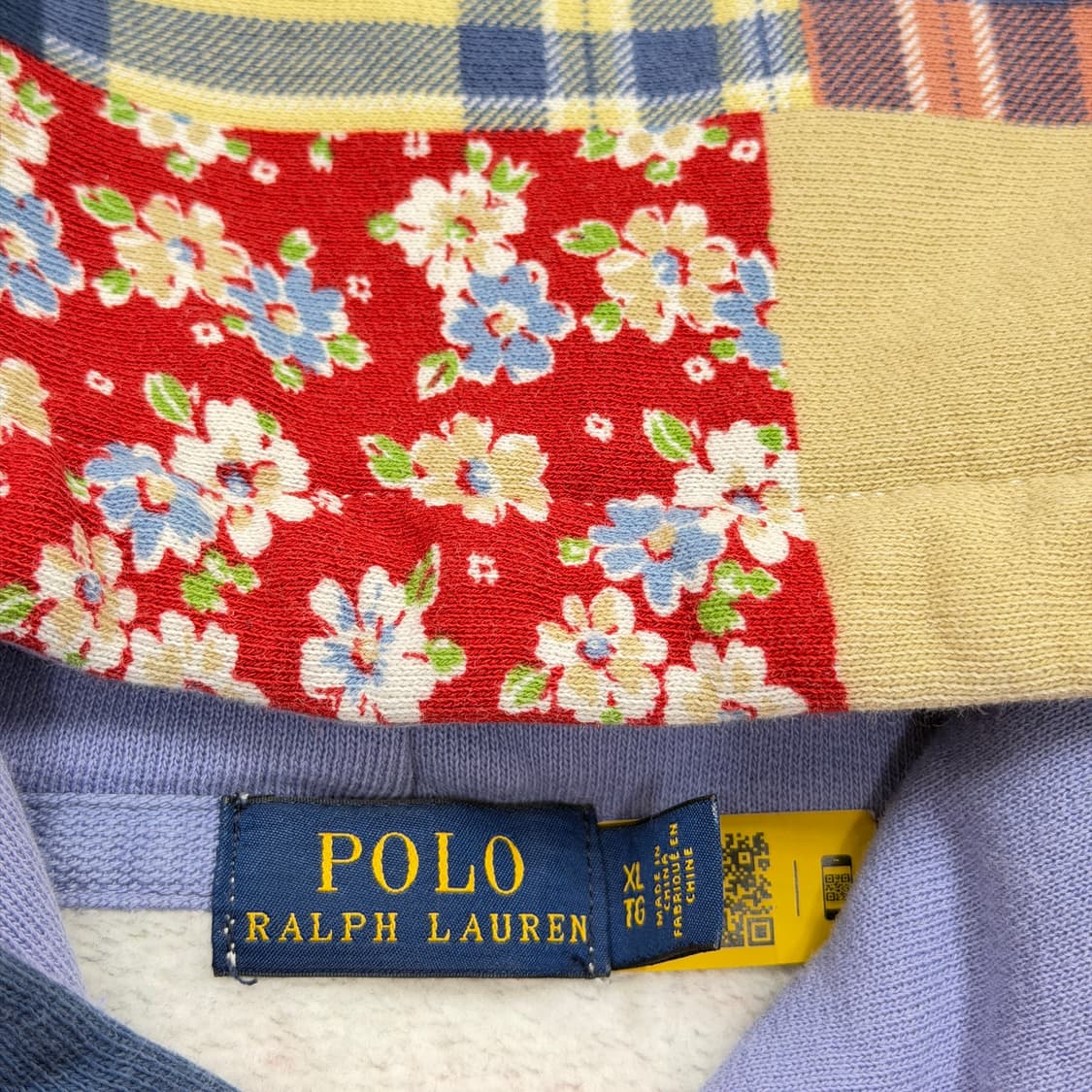 폴로 랄프로렌 신형 QR 패치워크 스웻 기모 후드티 XL 상품이미지5