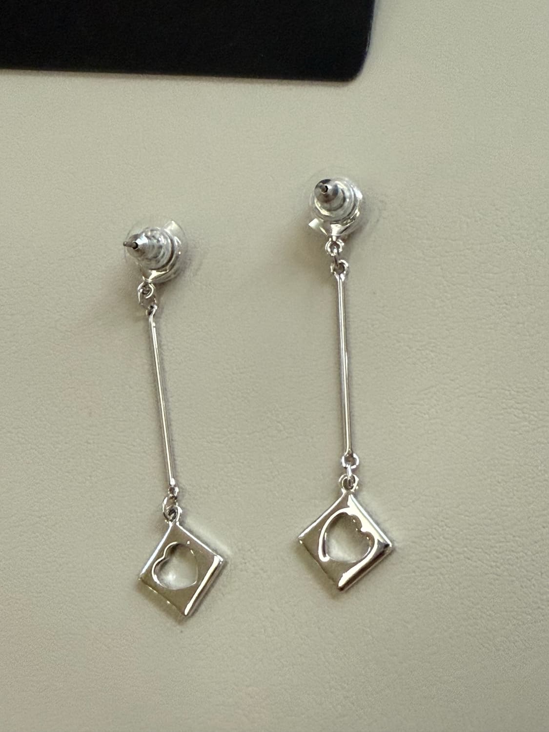 스와로브스키 스퀘어 드롭 이어링 실버 은 금 골드 다이아 스톤헨지 티파니 상품이미지3