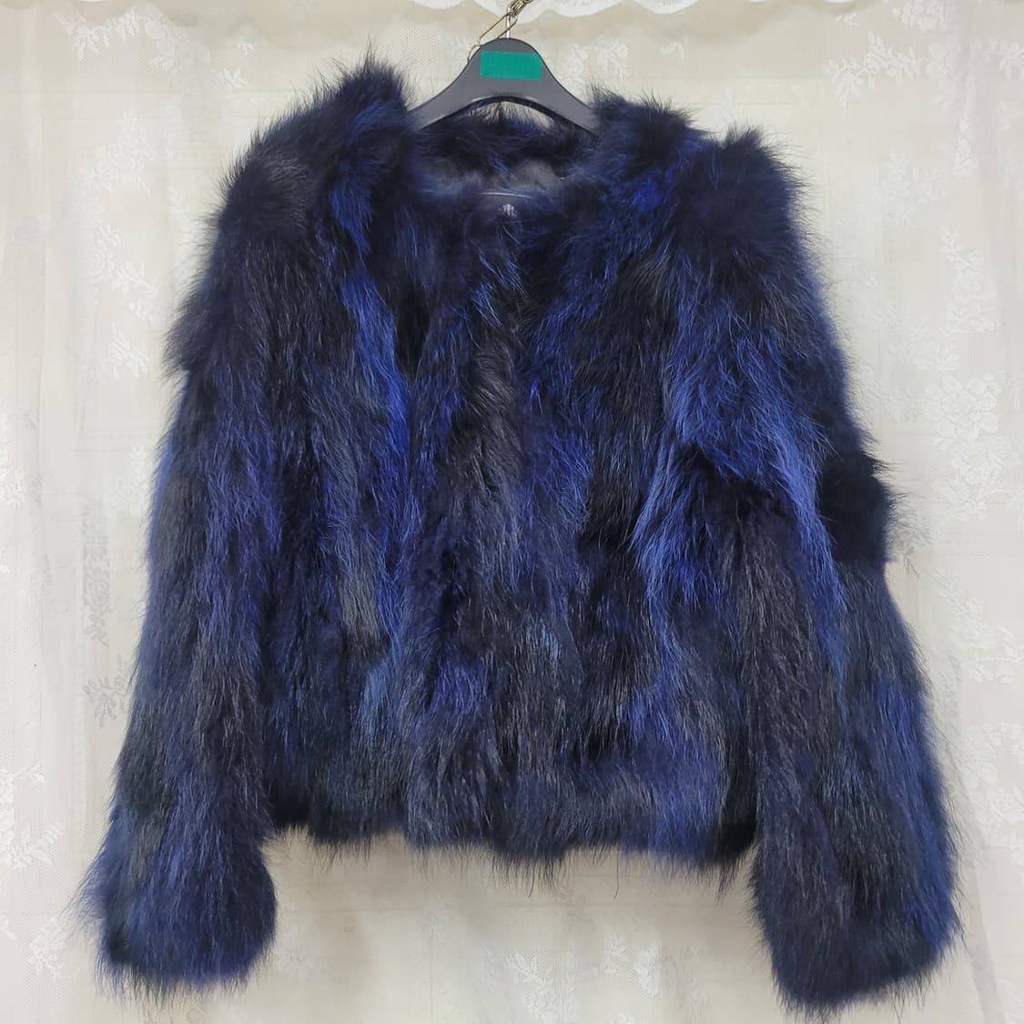 진도 네이비   라쿤퍼 코트 상품이미지4