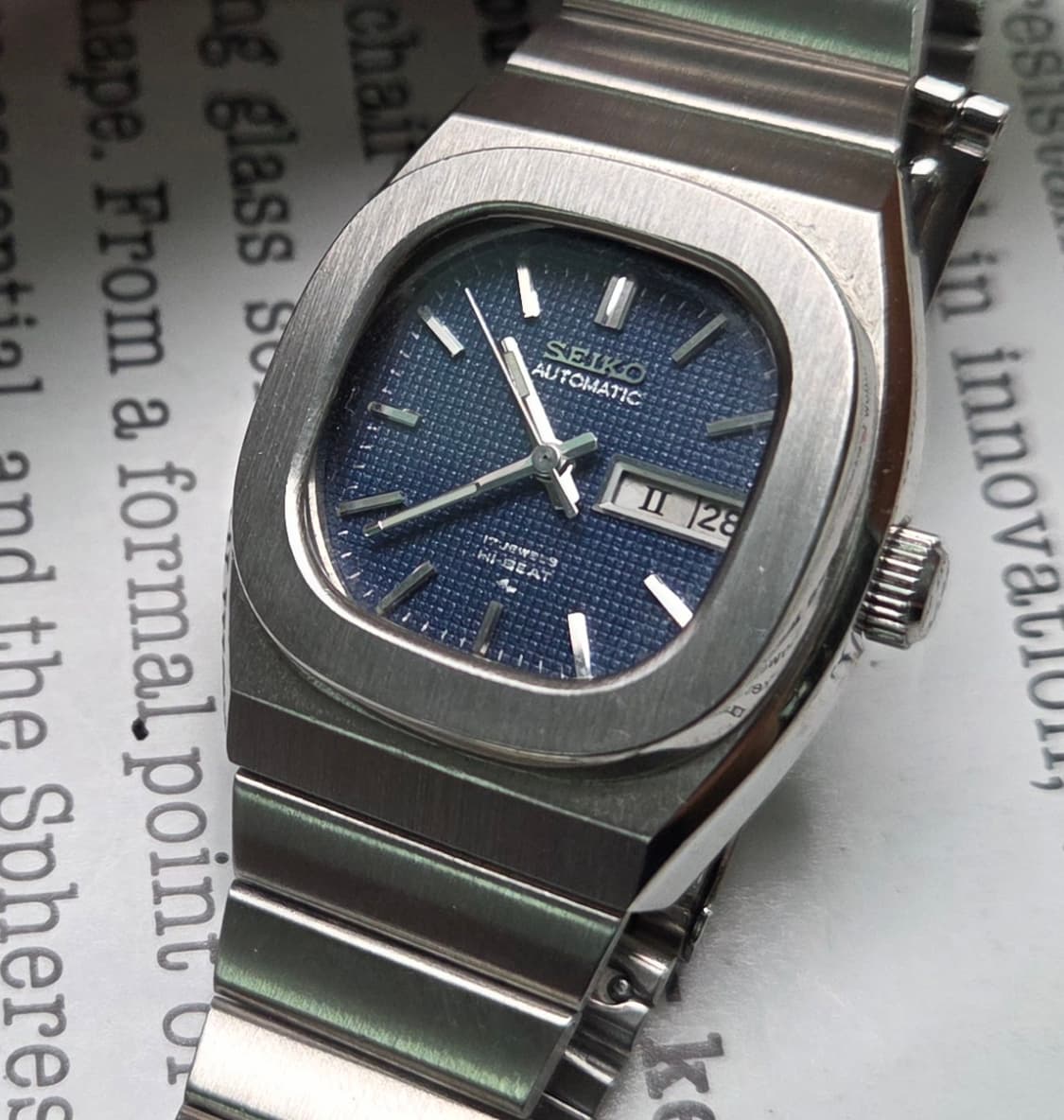 레어] 빈티지 세이코 하이비트 블루와플판 여성용 브레이슬릿 ver. 상품이미지3